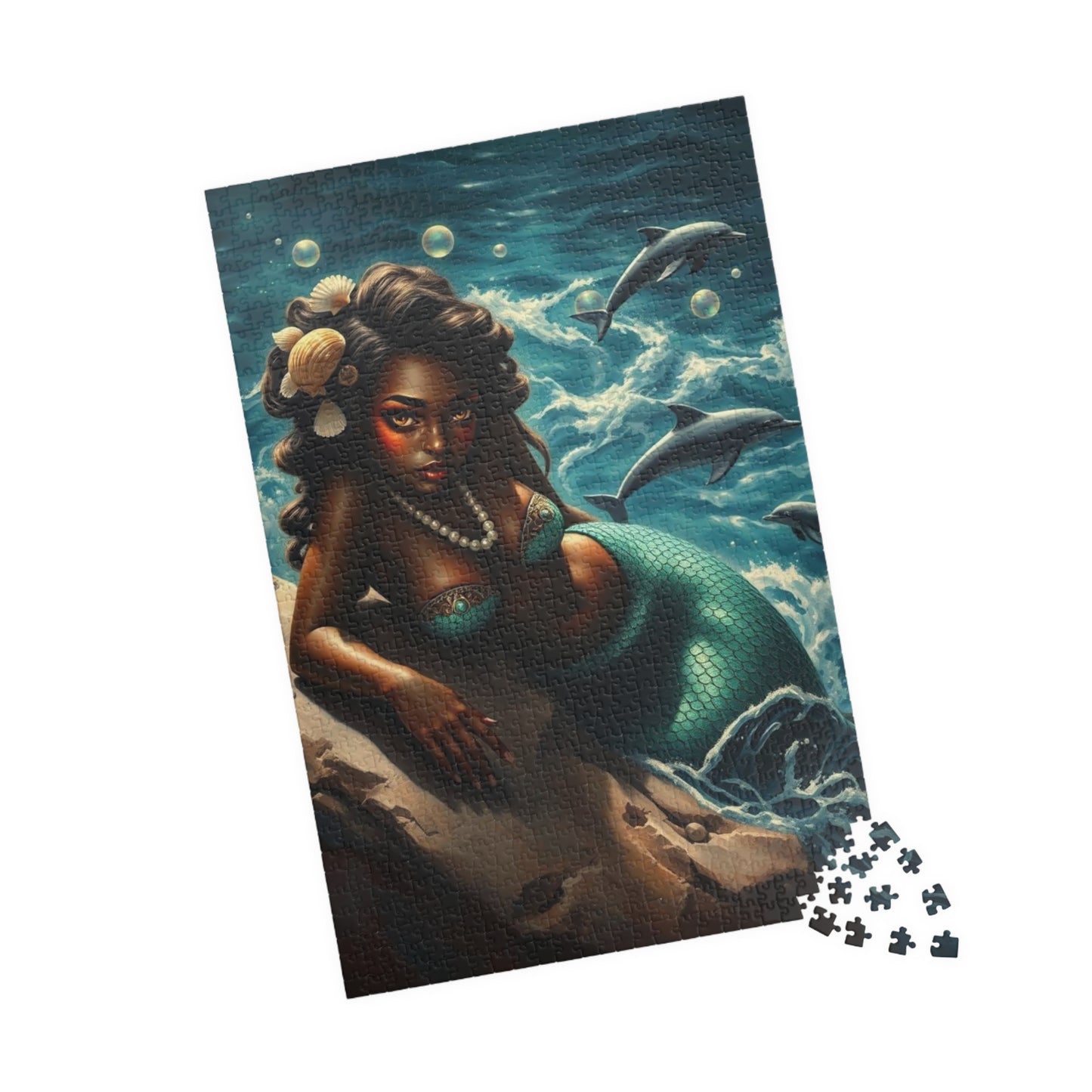 Black Mermaid Jigsaw Puzzle - Enchanting Ocean Black Art, Gift for Sea Lovers, Creative Activity, Home Entertainment, Family Bonding Puzzle The Puzzle Chest