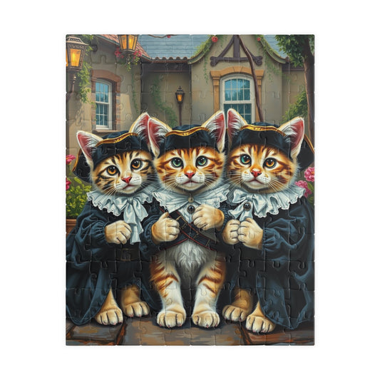 Charming Cat-themed Puzzle, Animal Jigsaw Game, Fun Family Activity, Best Cat Lover Gift 110 pcs (Vertical) Puzzle The Puzzle Chest