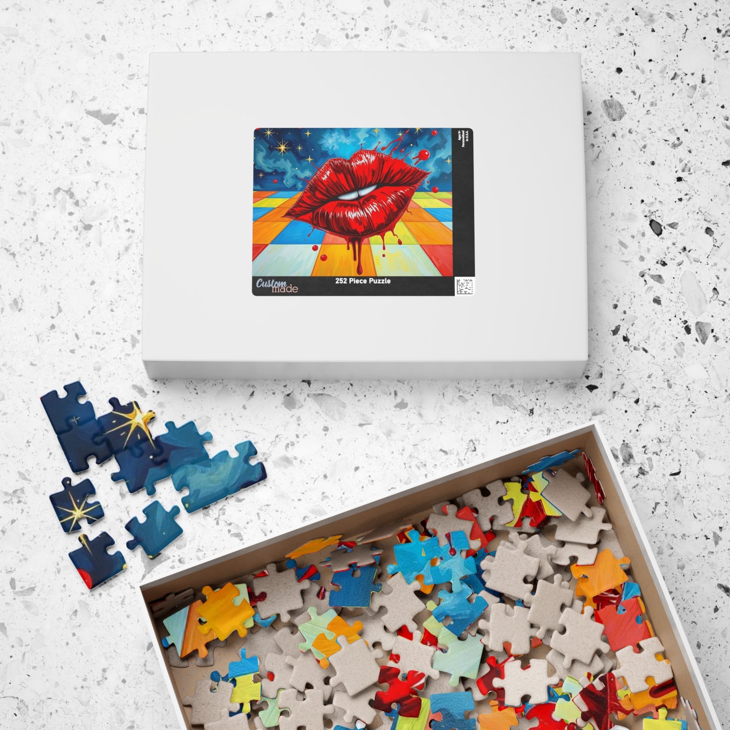 Pop Art Kiss Jigsaw Puzzle, Retro Artwork Puzzle for Adult Home Entertainment, Fun Family Game Night, Staycation Activity, Brain Teaser Puzzle The Puzzle Chest