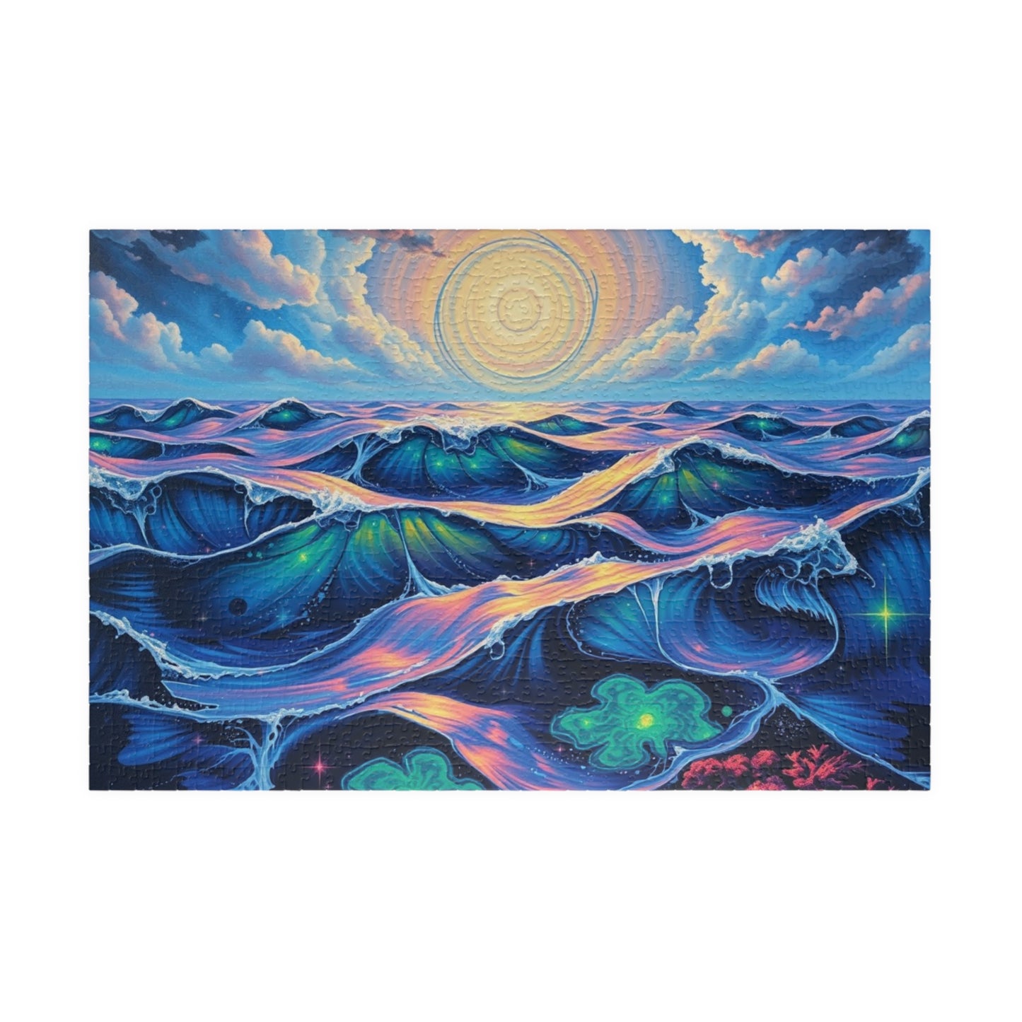 Colorful Ocean Waves Jigsaw Puzzle, Beautiful Art Puzzle for Adults, Family Game Night or Solo Fun, Best Unique Holiday Puzzle Lover Gift 1014 pcs (Horizontal) Puzzle The Puzzle Chest