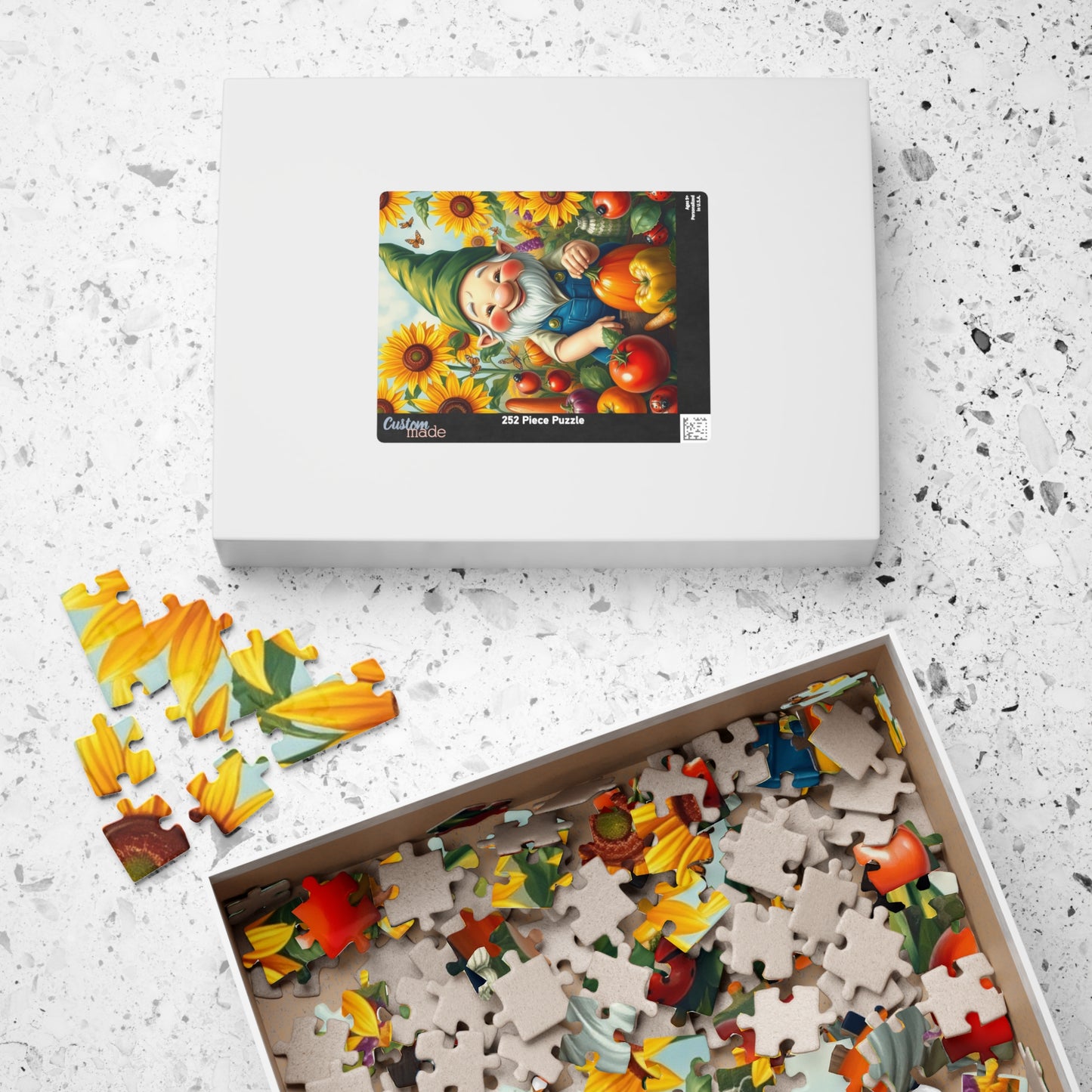Enchanting Gnome Gardening Puzzle, Fantasy Scene Oversized Vegetables Sunflowers and Butterflies, Ideal Gift for Puzzle Lovers and Gardeners Puzzle The Puzzle Chest