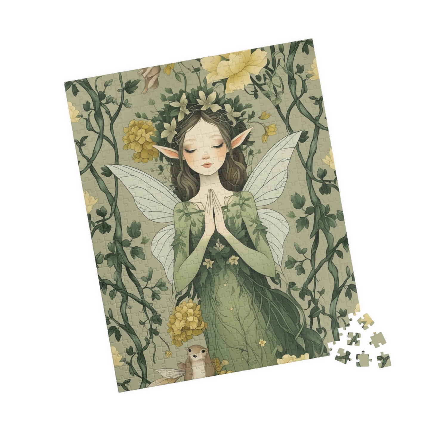 Delicate Fairy Vintage Jigsaw Puzzle Game with Cascading Flowers, Best for Gifting on Birthday, Puzzle Lover, Stress Relief Leisure Activity Puzzle The Puzzle Chest