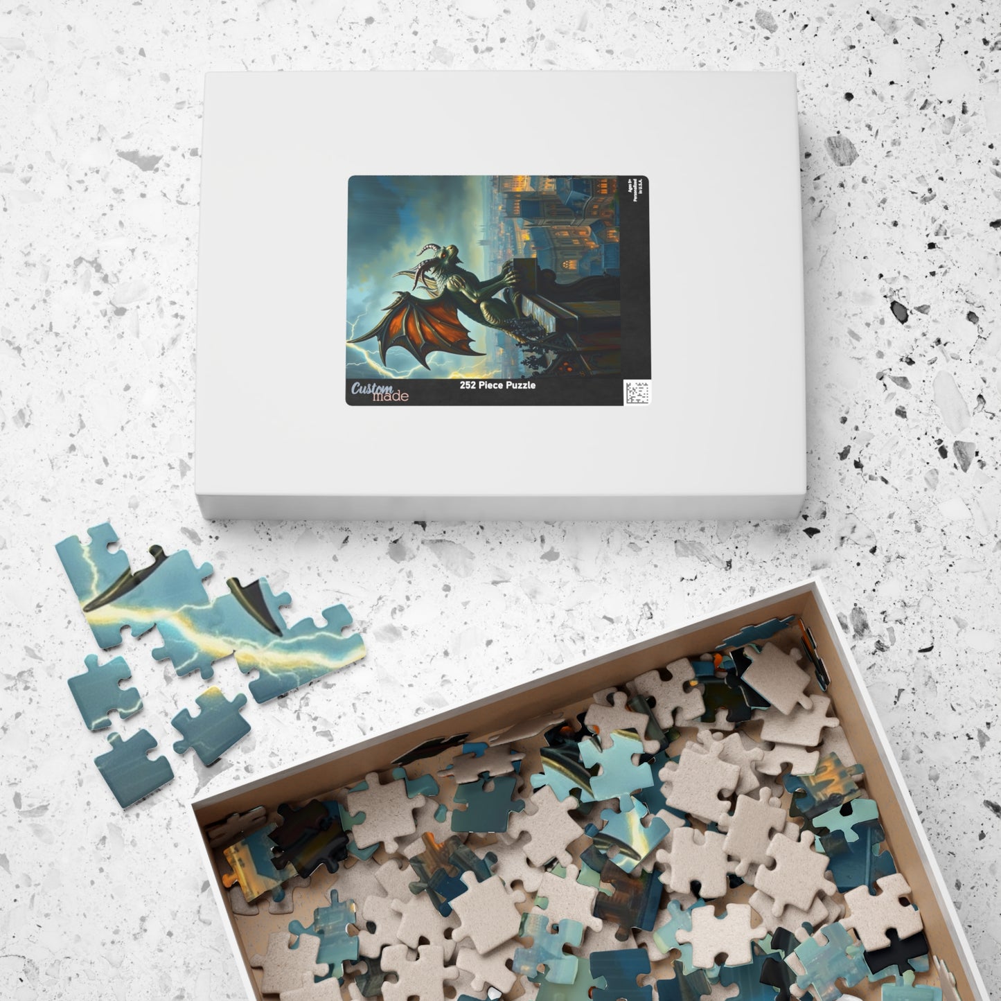 Mythical Creature Jigsaw Puzzle - Gothic Gargoyle Design, Fantasy Home Decor, Gift for Puzzle Lovers, Halloween Activities Brain Teaser Puzzle The Puzzle Chest