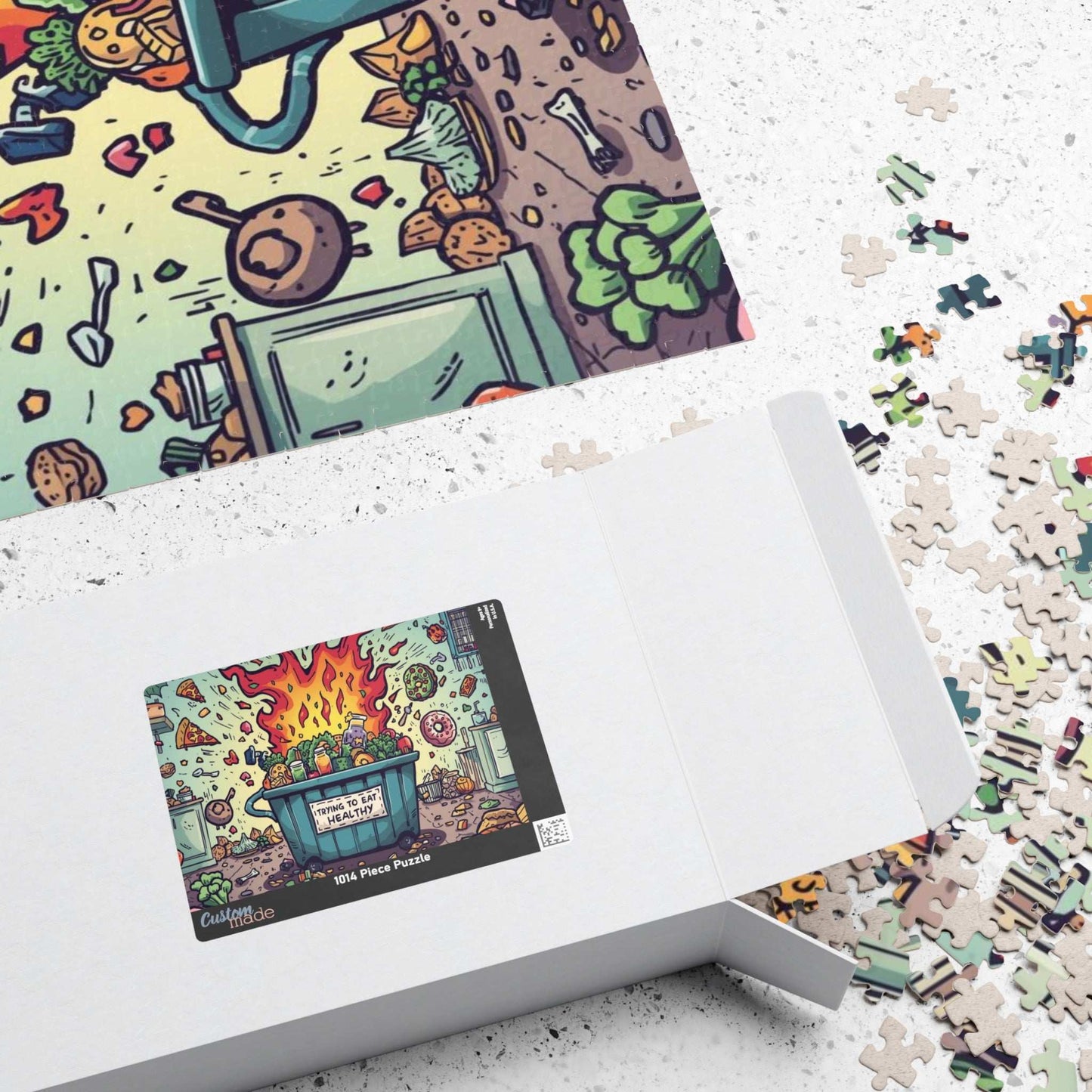 Funny Healthy Eating Jigsaw Puzzle - Dumpster Fire Meme, Family Game Night or Solo Fun, Holiday Birthday Gift, Brain Teaser Puzzle The Puzzle Chest