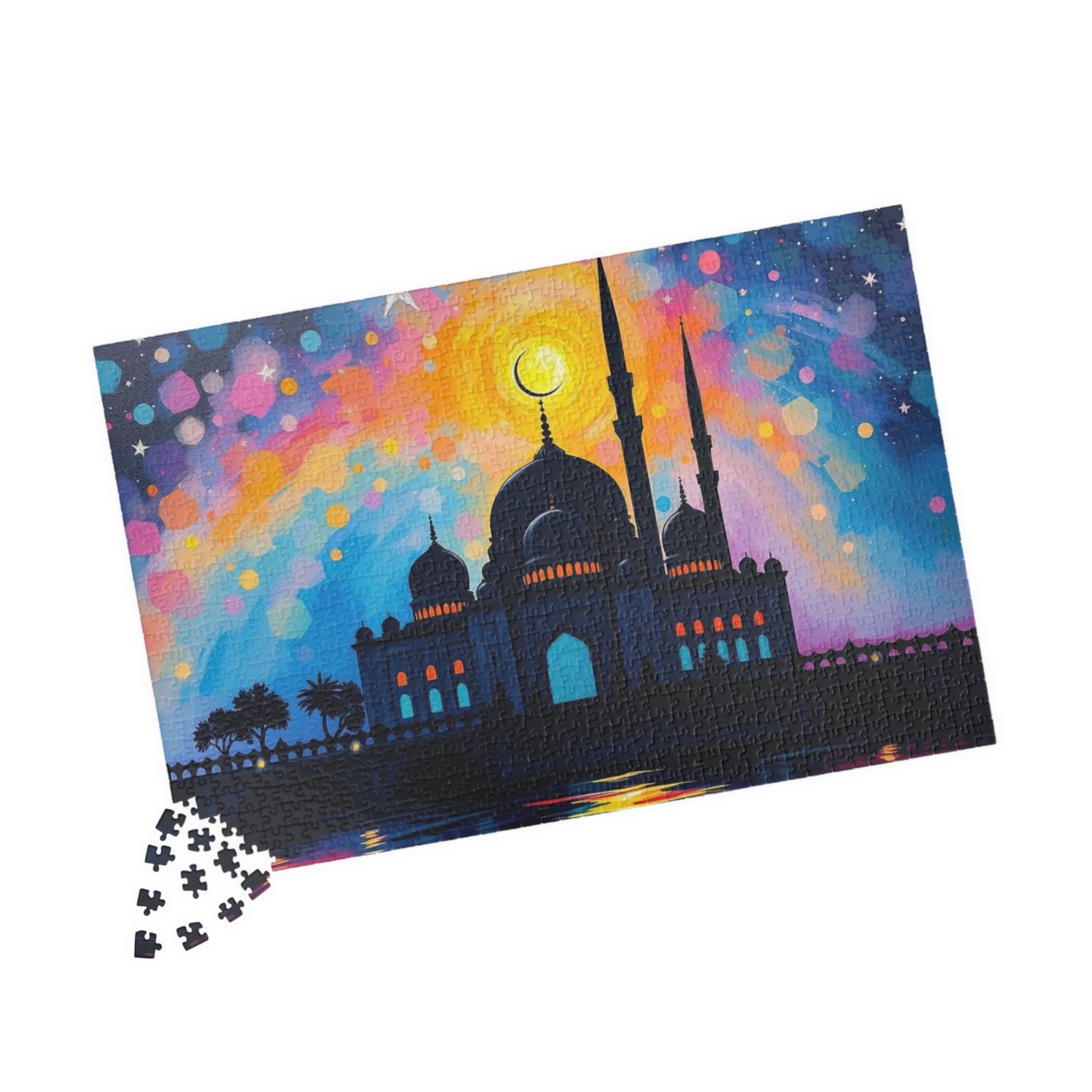 Colorful Islamic Mosque Jigsaw Puzzle for Adults, Family Activity or Solo Fun, Mindful Gift for Muslim Puzzle Art Lover, Brain Teaser, Hobby Puzzle The Puzzle Chest
