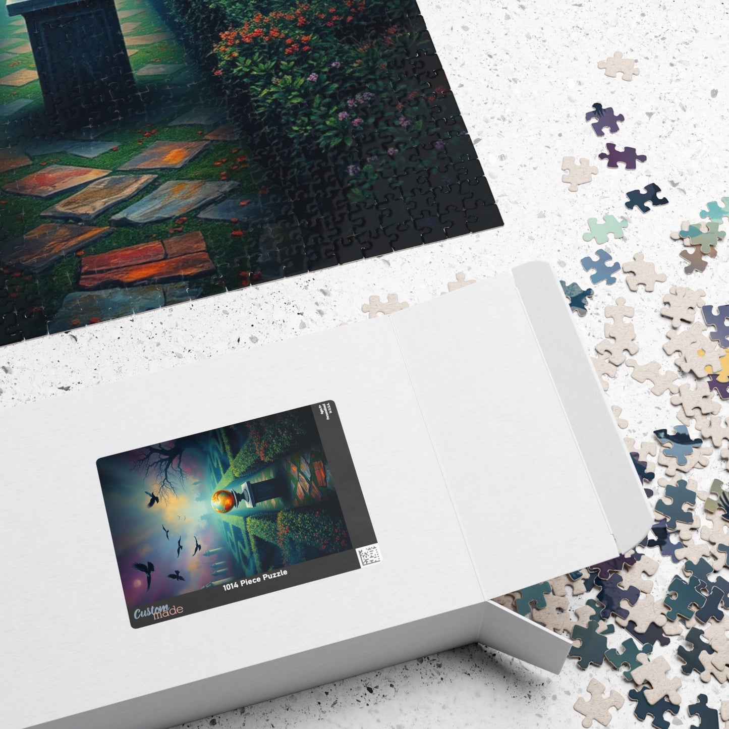 Gothic Garden Maze Puzzle, Mystical Scene with Glowing Orbs Crows and Fog, Magical Dark Art Jigsaw Game, Gift for Gothic-Themed Enthusiast Puzzle The Puzzle Chest