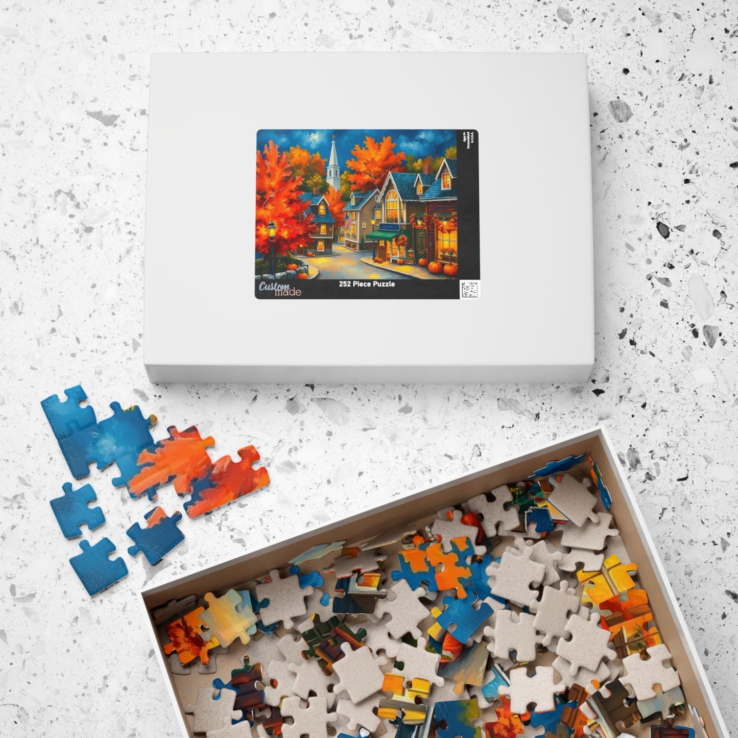 New England Village Jigsaw Puzzle Autumn, Thanksgiving Activity, Mindful Hobby, Family Fun Game, Fall Gift, Seasonal Indoor Entertainment Puzzle The Puzzle Chest