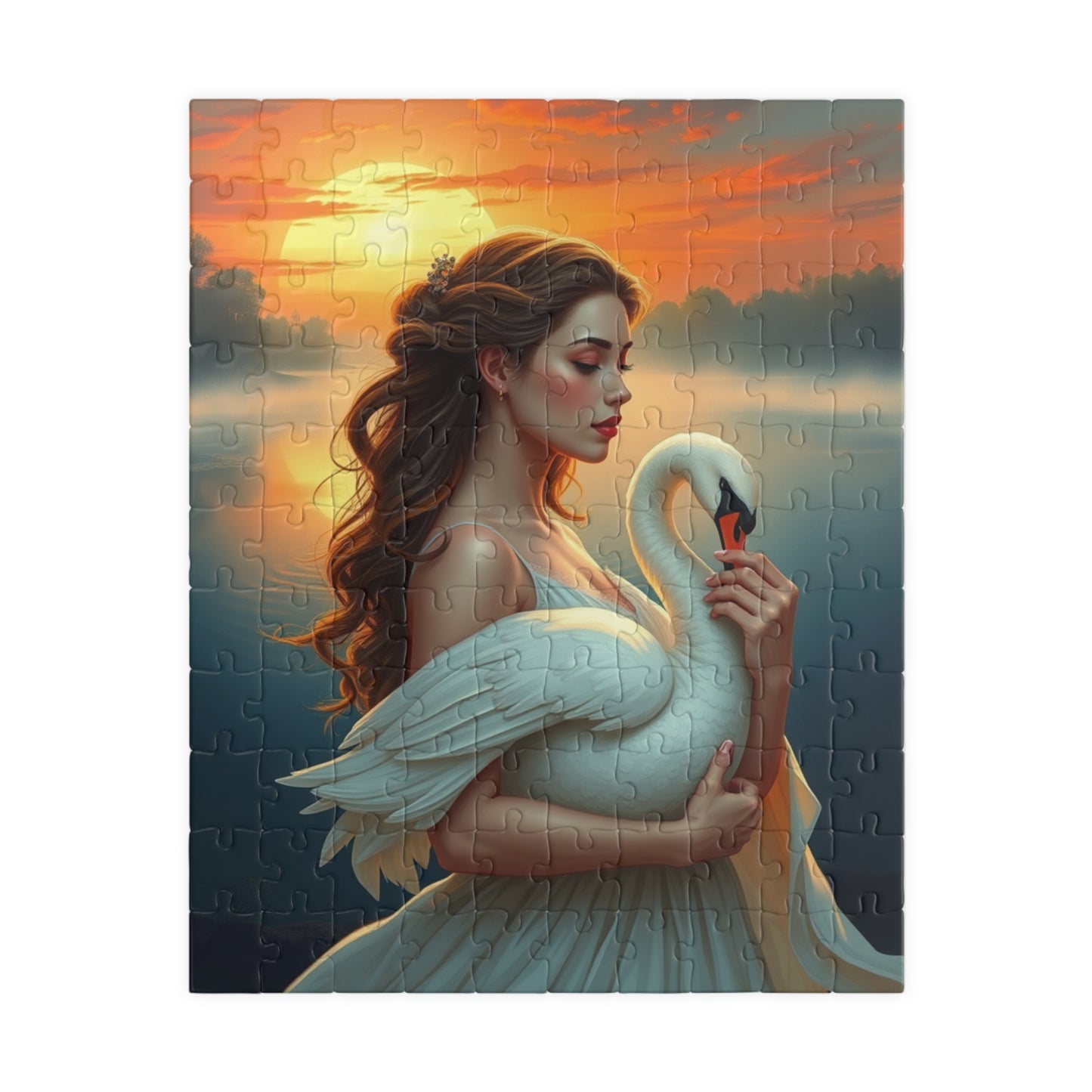 Elegant Swan Puzzle - 110, 252, 520, 1014-Piece, Perfect for Family Game Night, Gift for Puzzle Lovers, Home Entertainment, Art Lover's Gift 110 pcs (Vertical) Puzzle The Puzzle Chest