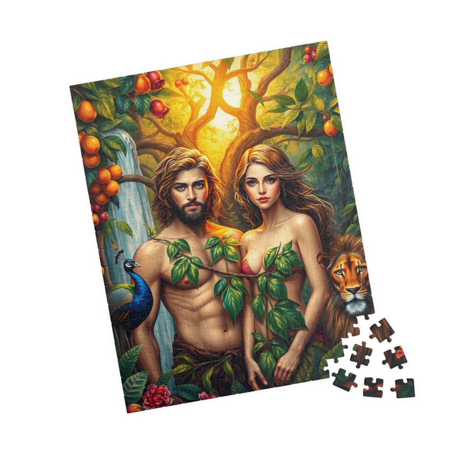 Adam and Eve Jigsaw Puzzle - Biblical Art of the Garden of Eden, Spiritual and Religious Puzzle for Adults, Faith-Based Gift for Friends Puzzle The Puzzle Chest