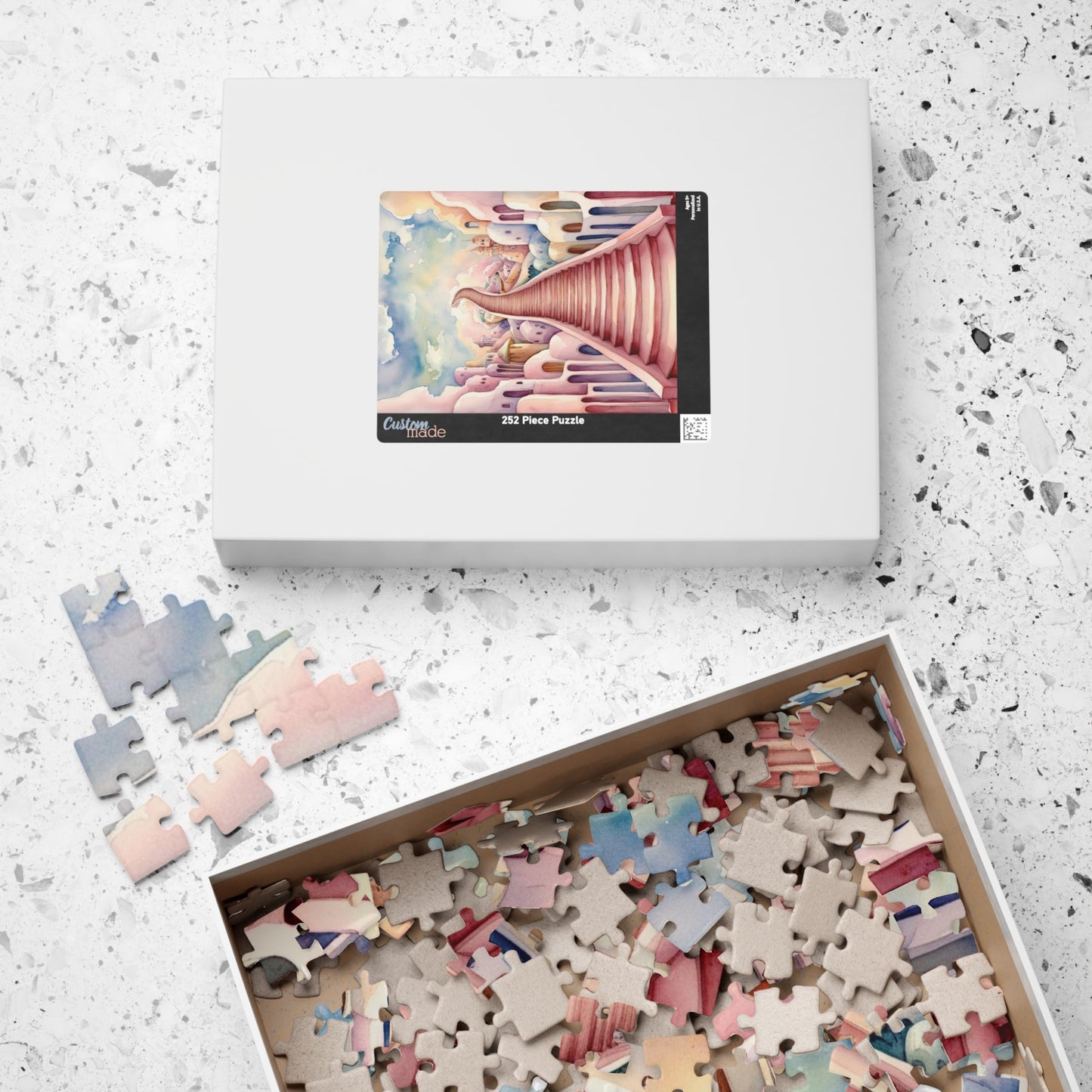 Dreamy Staircase Puzzle Inspired by Salvador Dalí, Distorted Architecture Jigsaw Game Challenging Brain Teaser, Home Decor, Mindful Activity Puzzle The Puzzle Chest
