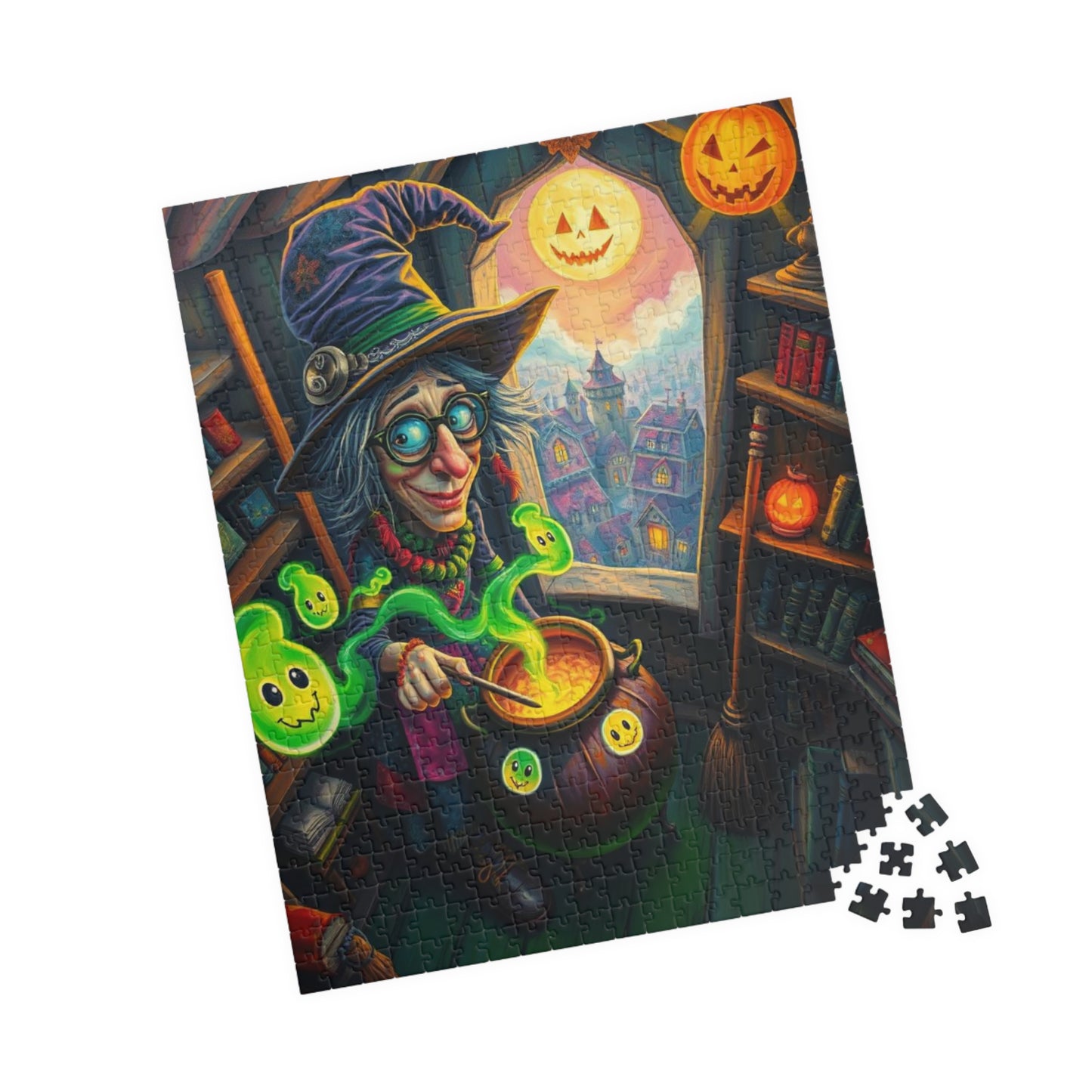 Witches Wild Workshop Jigsaw Puzzle - Halloween Witch, 110-520 Piece Spooky Fun Family Activity, Perfect for Birthday Gift for Puzzle Lover