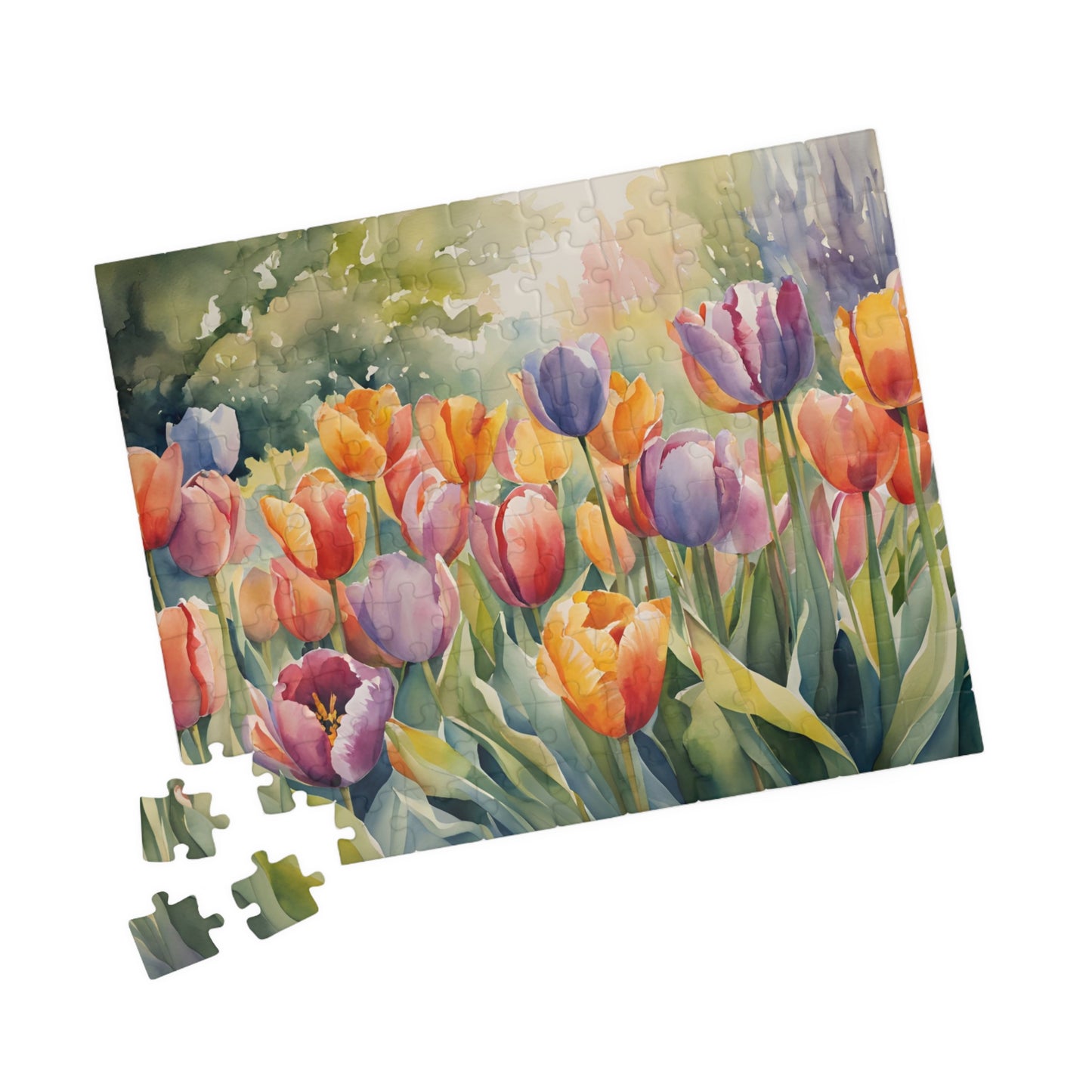 Colorful Flowers Jigsaw Puzzle, 110-1014 Piece Whimsical Tulip Art Botanical Tabletop Game for Quiet Family Time Activity, Puzzle Lover Gift Puzzle The Puzzle Chest