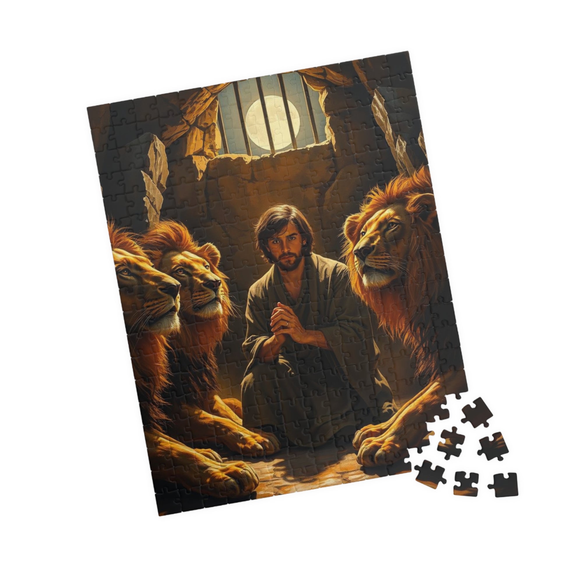 Religious Puzzle for Adults - Biblical Scene of Daniel in the Lions Den, Tranquil Gift for Puzzle Lovers, Mindfulness Hobby, Relaxation Puzzle The Puzzle Chest