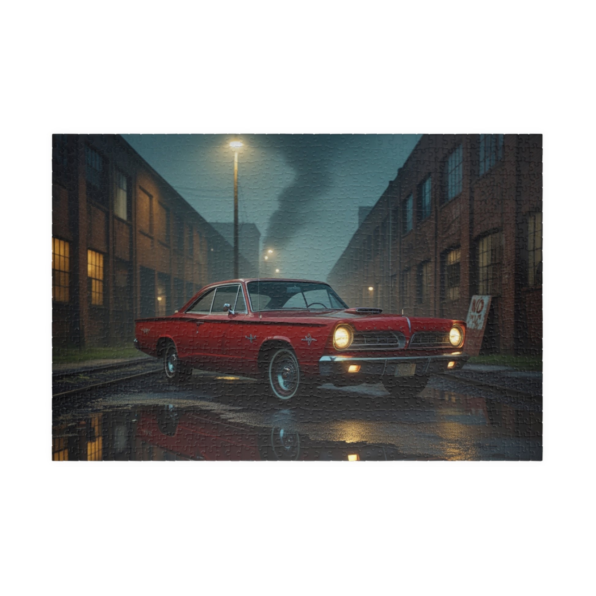 Vintage Car Puzzle - Classic Red 1960 Fury, Nostalgic Jigsaw for Retro Car Lover 1014 pcs (Horizontal) Puzzle The Puzzle Chest