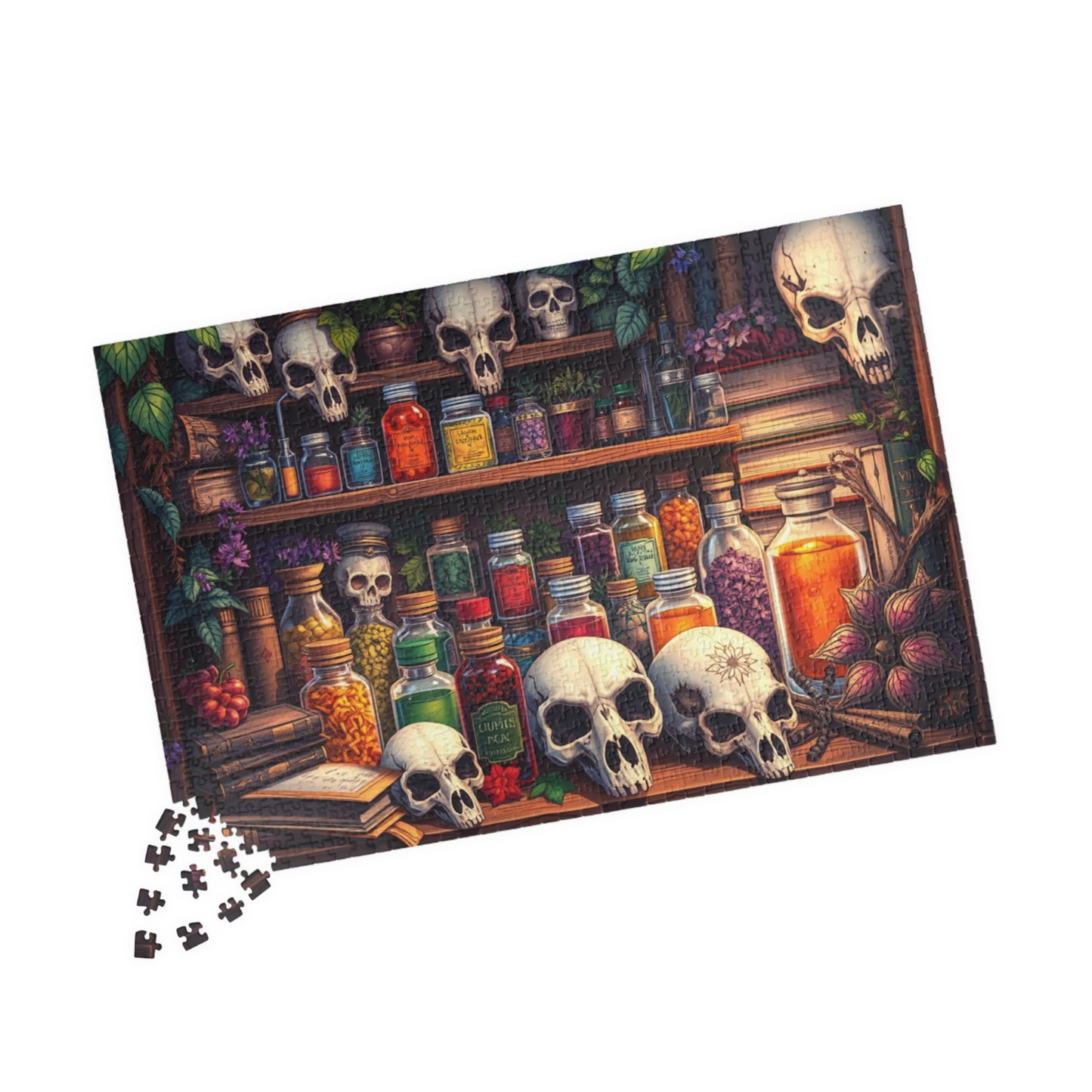 Skull Potion Shop Puzzle - Halloween Decor, Gift for Puzzle Lovers, 110 to 1014-Piece Fun, Perfect for Family Game Night, Gothic Home Decor The Puzzle Chest