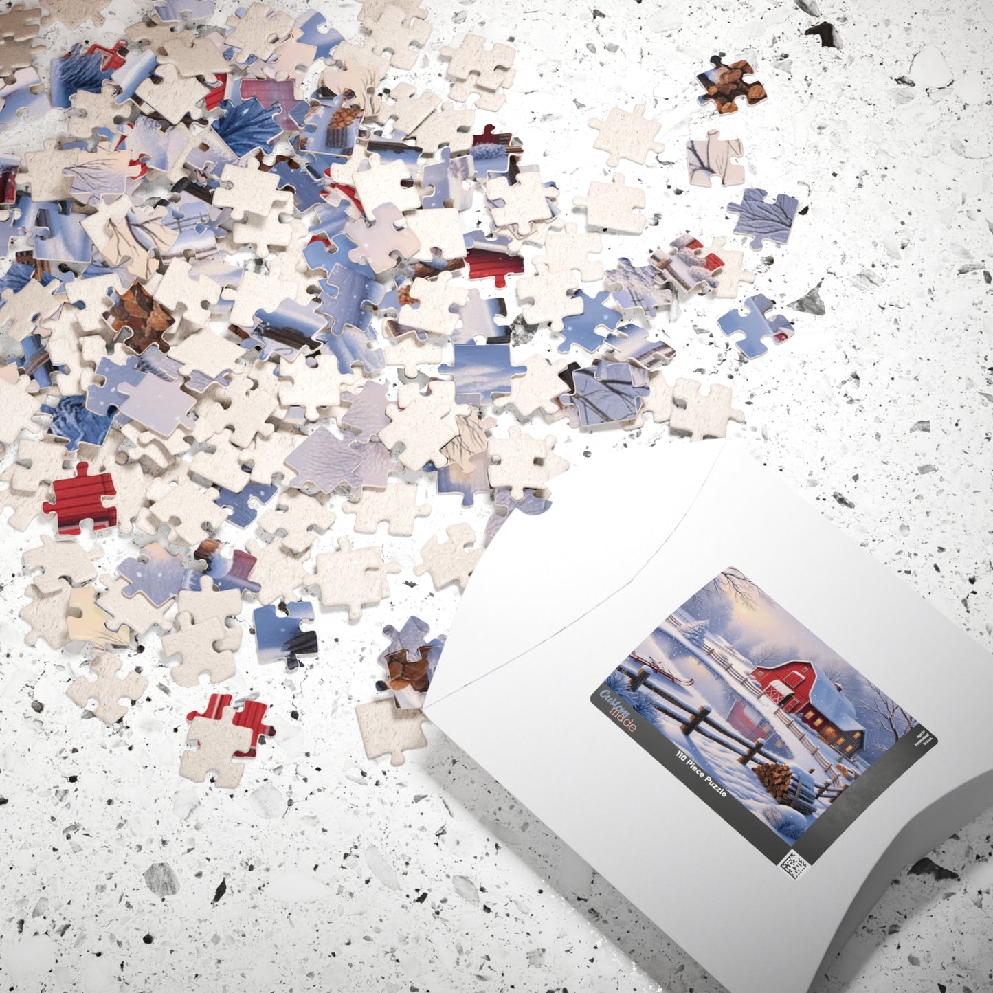 Winter Farmhouse Puzzle, Landscape Jigsaw Game, Perfect for Family Nights, Holiday Fun, Home Decor, Gift for Puzzle Lover, Relaxing Activity Puzzle The Puzzle Chest