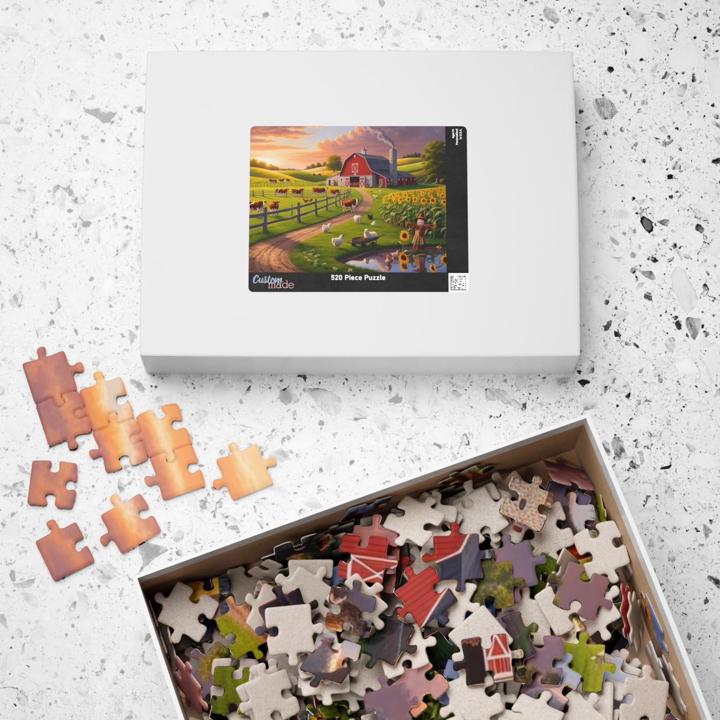 Serene Countryside Farm Puzzle, Family Fun Activity, Relaxing Gift for Puzzle Lovers, Cozy Fall Home Decor, Farmhouse Theme, Leisure Time Puzzle The Puzzle Chest