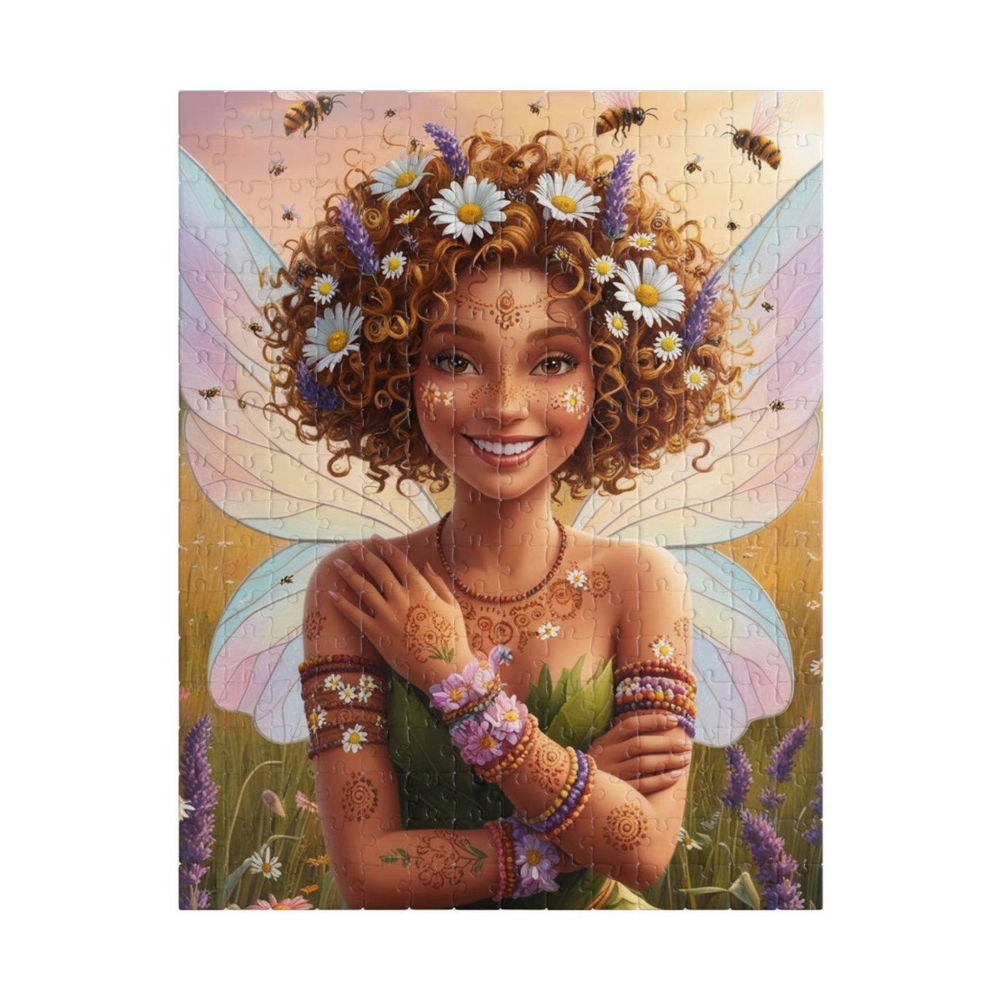 Wildflower Meadow Fairy Jigsaw Puzzle, Enchanting Mythical Gift for Fantasy Lover, Family Fun, Birthday and Holiday Activities, Brain Teaser 252 pcs (Vertical) Puzzle The Puzzle Chest