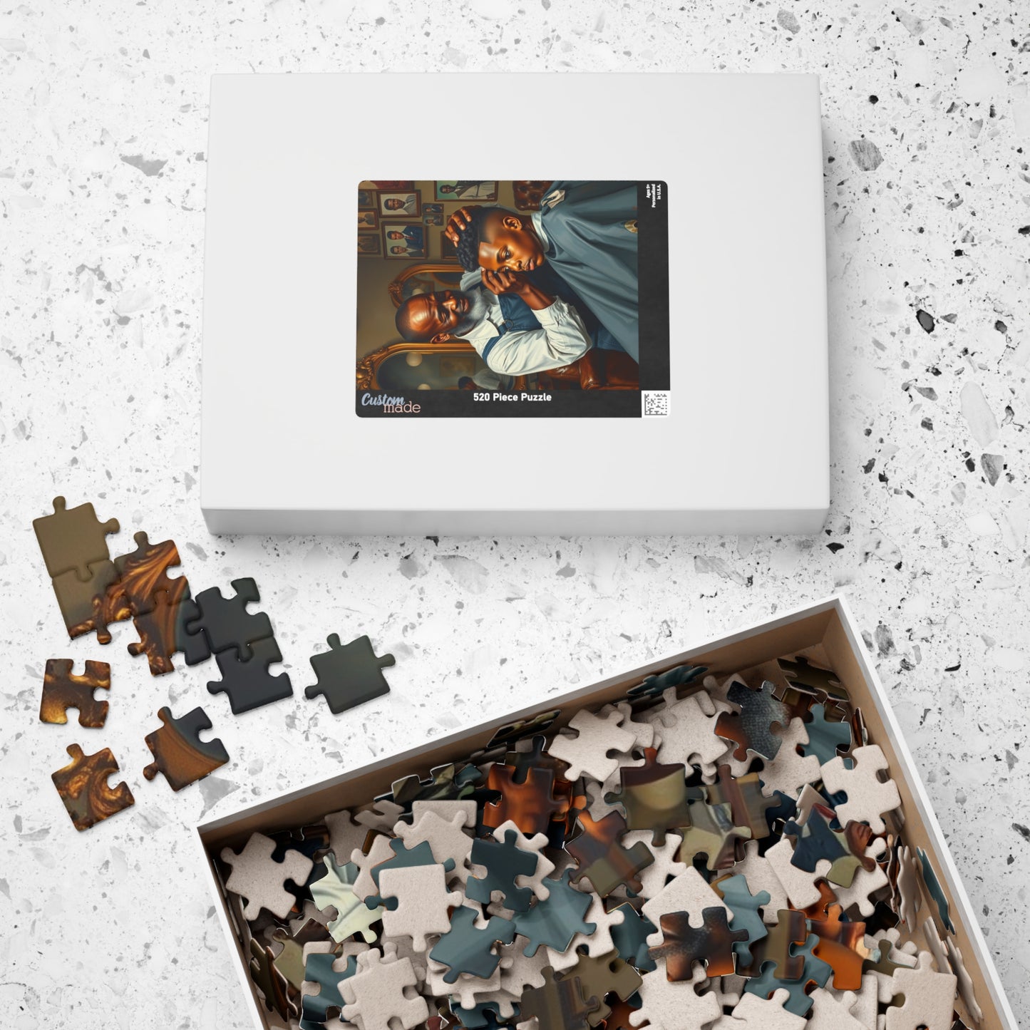 Barber Shop Jigsaw Puzzle, Afrocentric Scene, Black Family Fun Game, Solo Entertainment, Gift for Adult Puzzle Lover Puzzle The Puzzle Chest