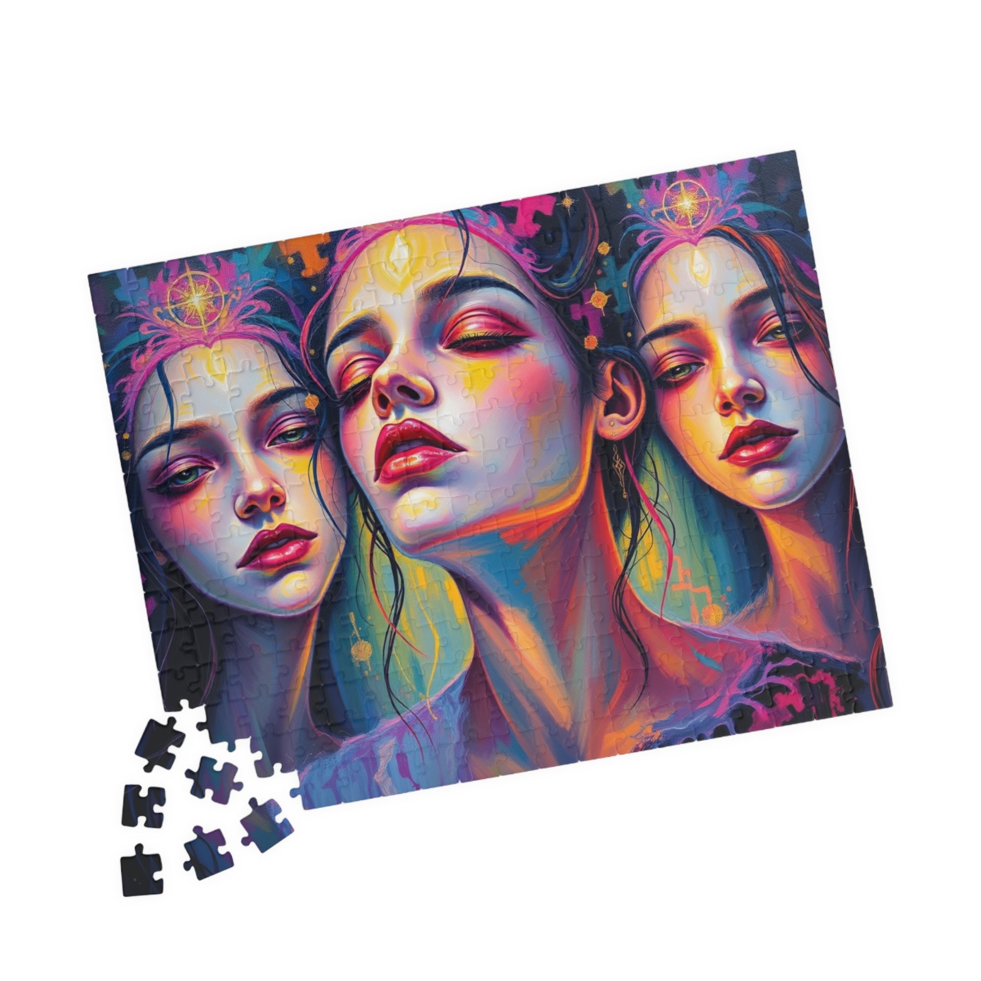 Colorful Art Puzzle - Tranquil Trio | 110, 252, 520, 1014-piece Jigsaw | Meditation Theme | Gift for Art Lovers, Family Activity, Relaxation Puzzle The Puzzle Chest