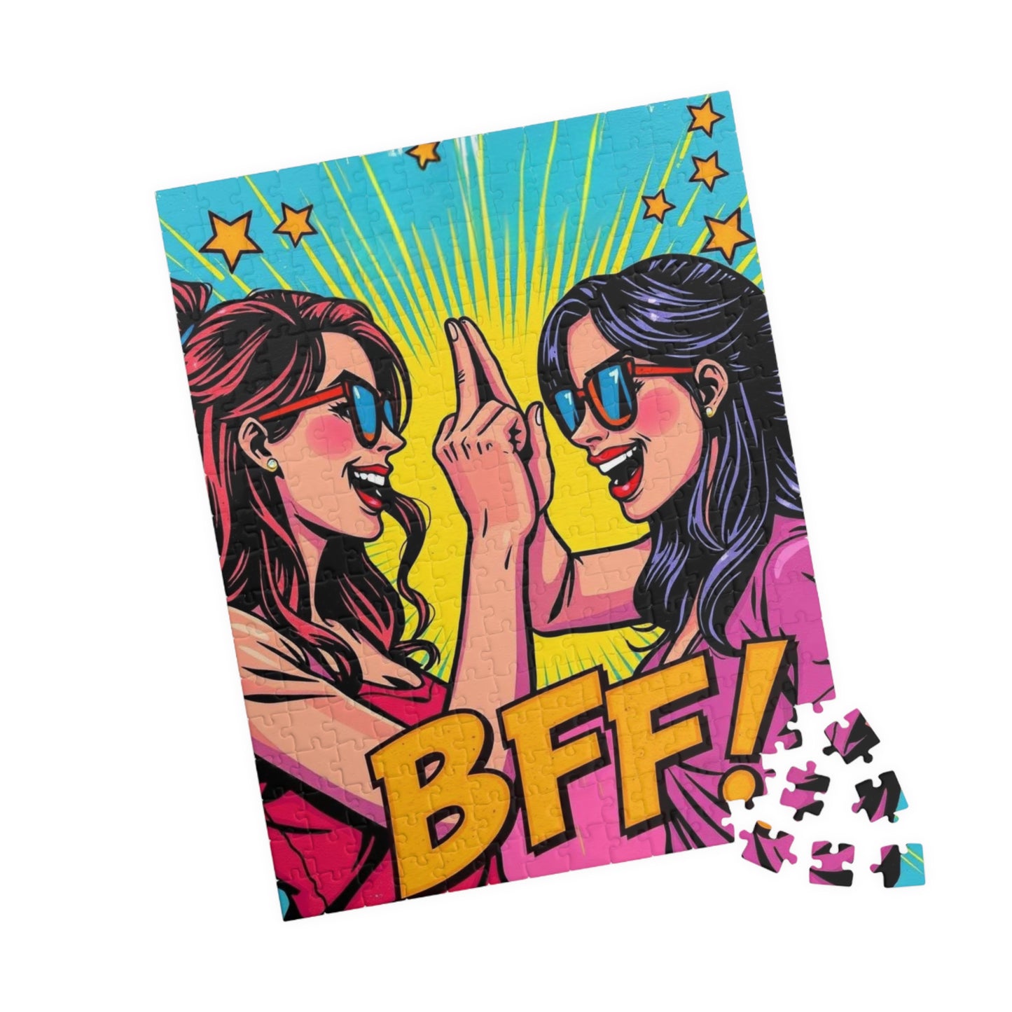 BFF Puzzle for Adults - Pop Art Fun Colorful Friendship Jigsaw Game, Creative Gift for Friends, Relaxing Family Activity, Birthday Present Puzzle The Puzzle Chest