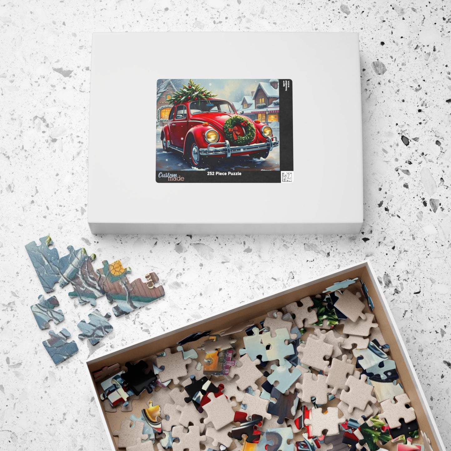 Winter Wonderland Jigsaw Puzzle - Christmas Vintage Car Theme, Retro Auto Holiday Gift for Families, Solo Winter Fun, 110-1014 Piece