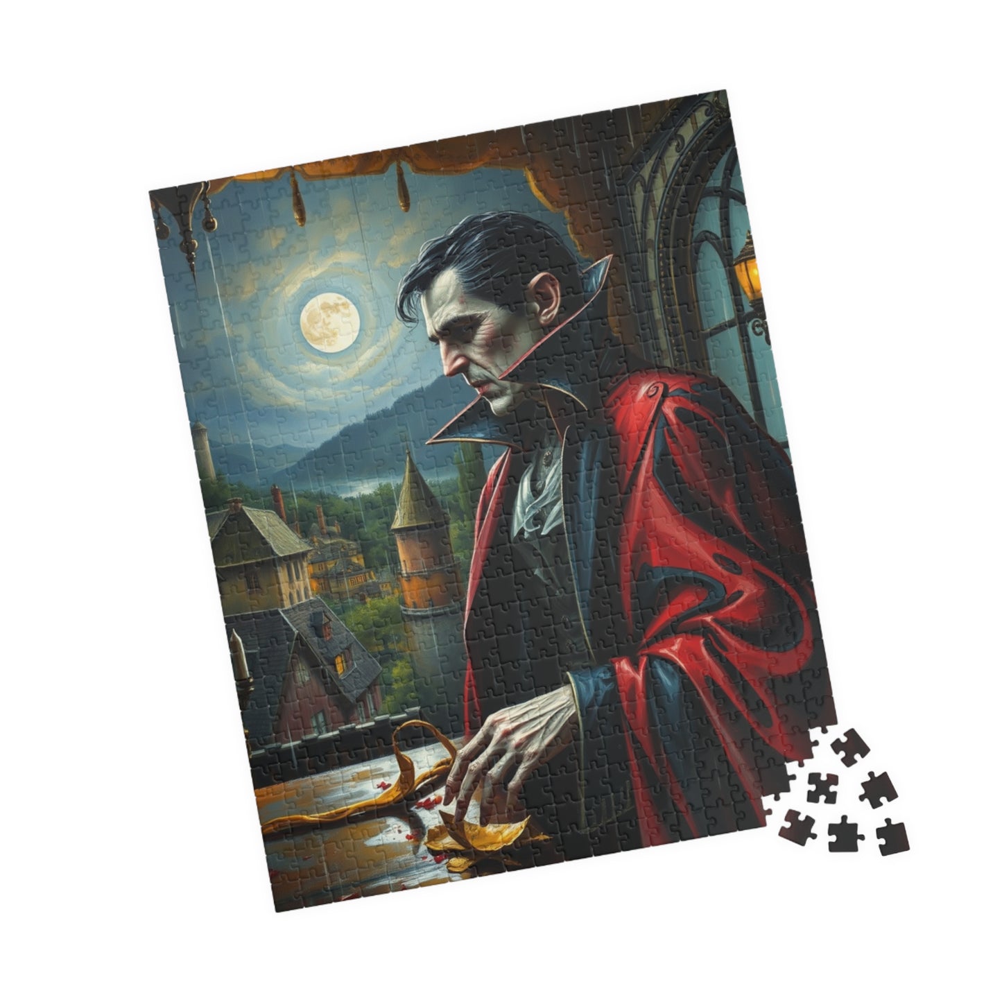 Gothic Vampire Puzzle, Perfect for Halloween, Horror Decor, Family Game Night, Unique Gift, 110-1014-piece Options Puzzle The Puzzle Chest