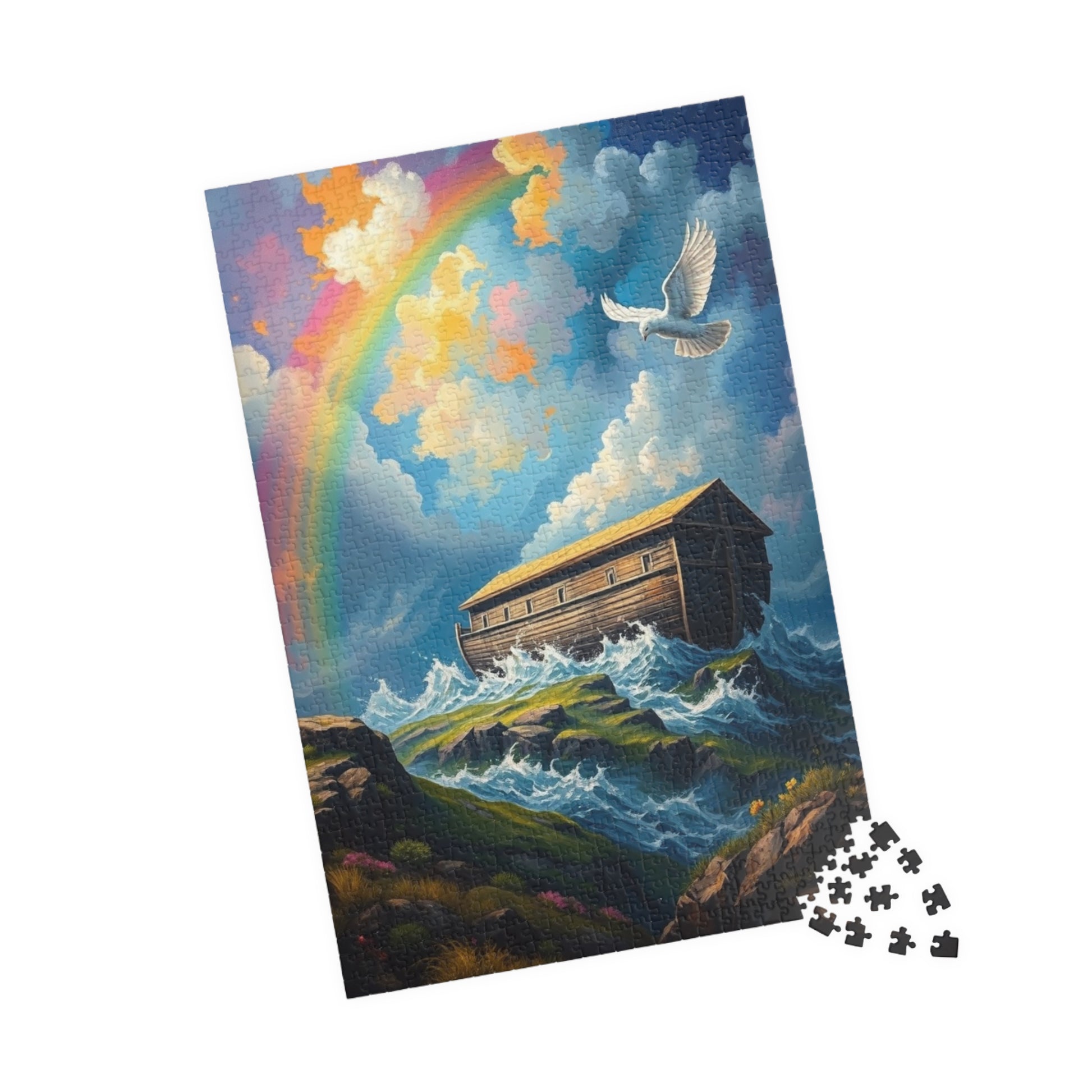 Noah's Ark Puzzle, Religious Jigsaw Game, Christian Art Puzzle, Fun Family Activity, Home Entertainment, Faith Based Gift for Adult Puzzle The Puzzle Chest