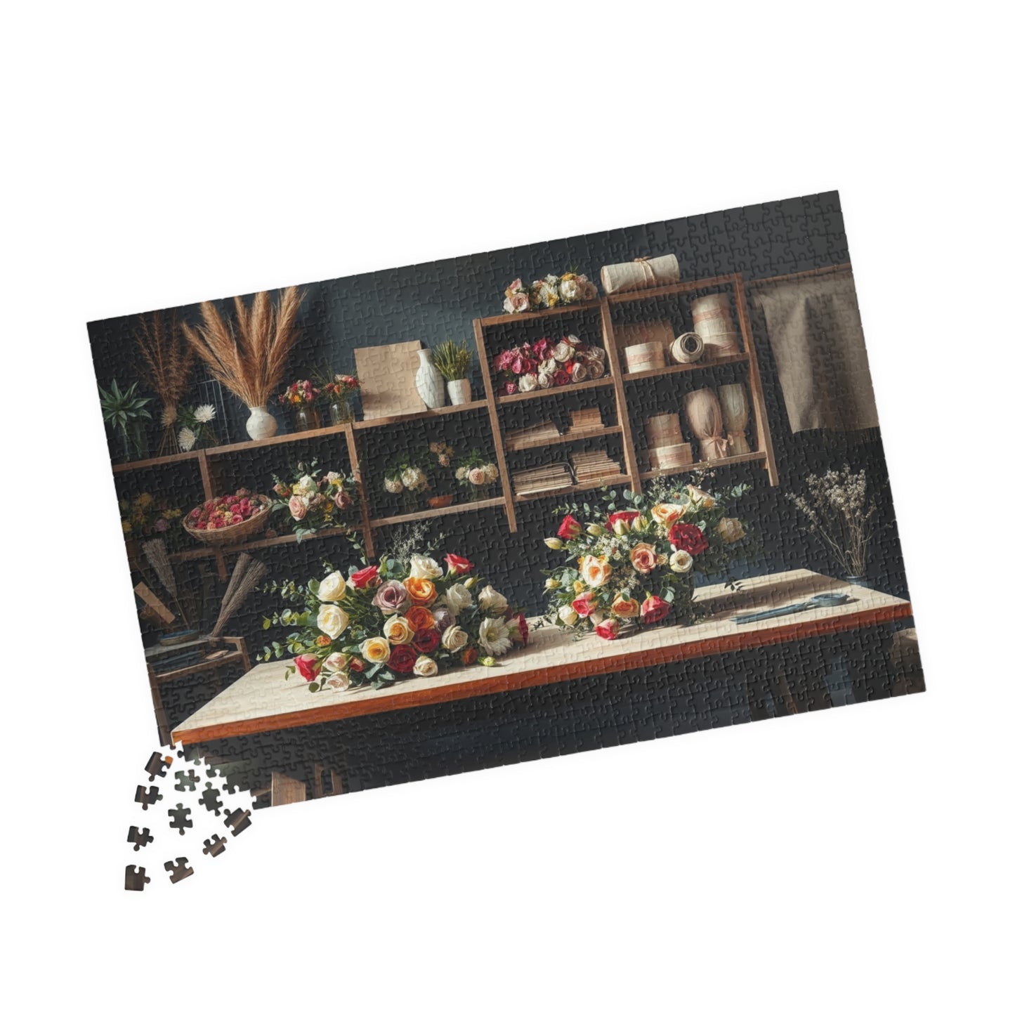 Floral Arrangement Workshop Puzzle, Cozy Flower Studio Bouquet Making Scene Jigsaw Game, Challenging Relaxing Activity, Mindfulness, Gift Puzzle The Puzzle Chest