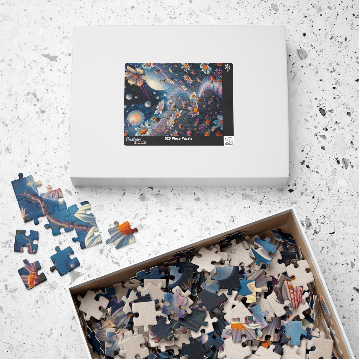 Wildflower Fantasy Puzzle, Surreal Floral Landscape Jigsaw Game for Adult, Mindfulness Activity Home Entertainment Puzzler Brain Teaser Gift Puzzle The Puzzle Chest