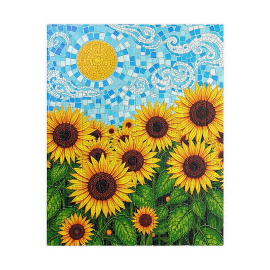 Mosaic Sunflower Puzzle - 110, 252, 520, 1014-piece Serene Floral Jigsaw Game for Adults, Home Decor, Nature Lover Gift, Relaxing Activity 110 pcs (Vertical) Puzzle The Puzzle Chest