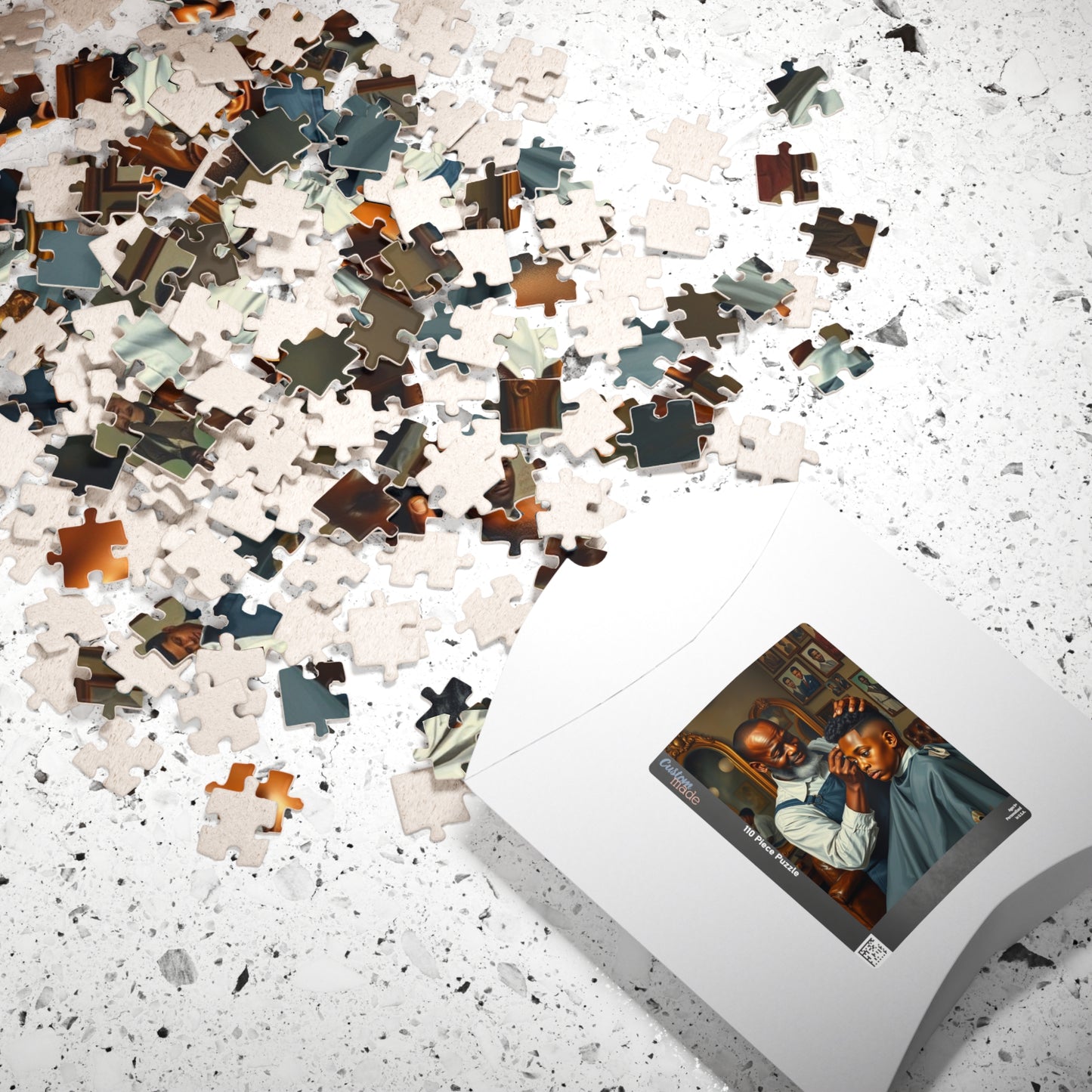 Barber Shop Jigsaw Puzzle, Afrocentric Scene, Black Family Fun Game, Solo Entertainment, Gift for Adult Puzzle Lover Puzzle The Puzzle Chest