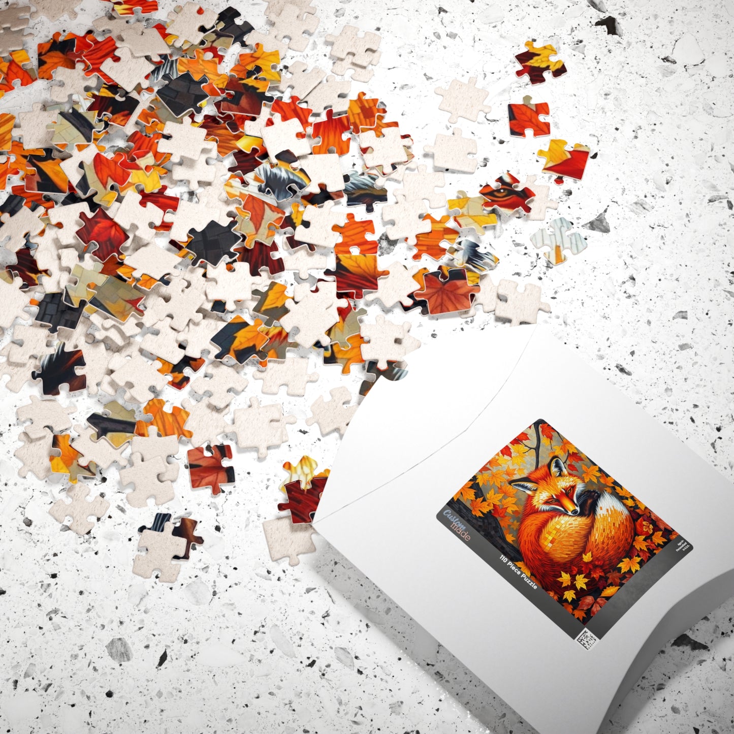 Autumn Forest Fox Mosaic Puzzle, Fall Wildlife Art Cozy Nature Jigsaw Game, Relaxing Hobby, Family Activity, Mindfulness Gift for Puzzle Fan Puzzle The Puzzle Chest