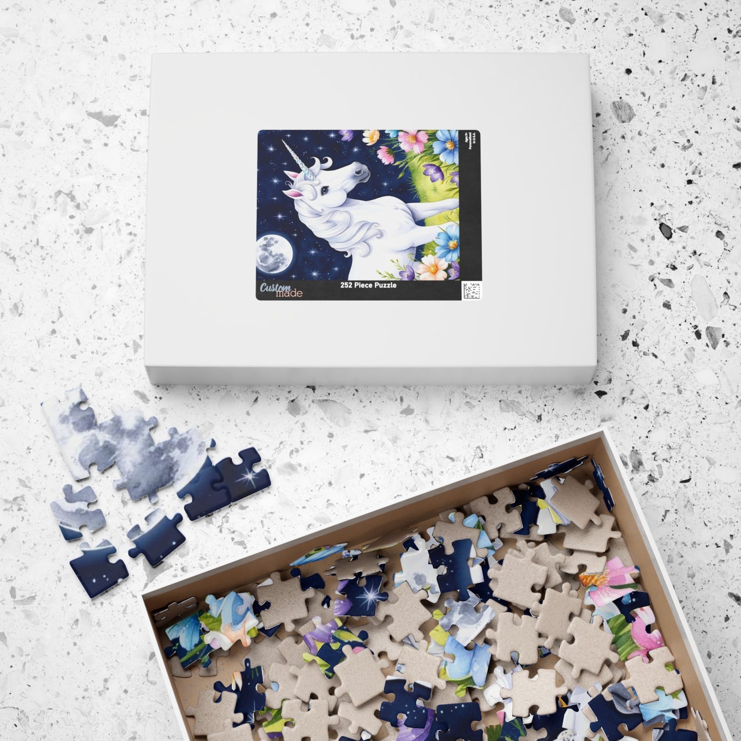 Beautiful Unicorn Puzzle, Mythical Creature Jigsaw, Moonlit Meadow Fantasy Floral Tabletop Game, Family Entertainment, Best Unique Gift Idea Puzzle The Puzzle Chest