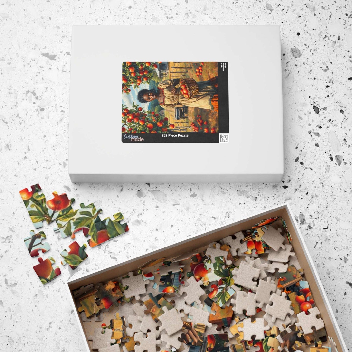 Orchard Stroll Jigsaw Puzzle – Black Woman Collecting Apples, Afrocentric Gift for Holiday Birthday, Family Activity, Brain Teaser Puzzle The Puzzle Chest