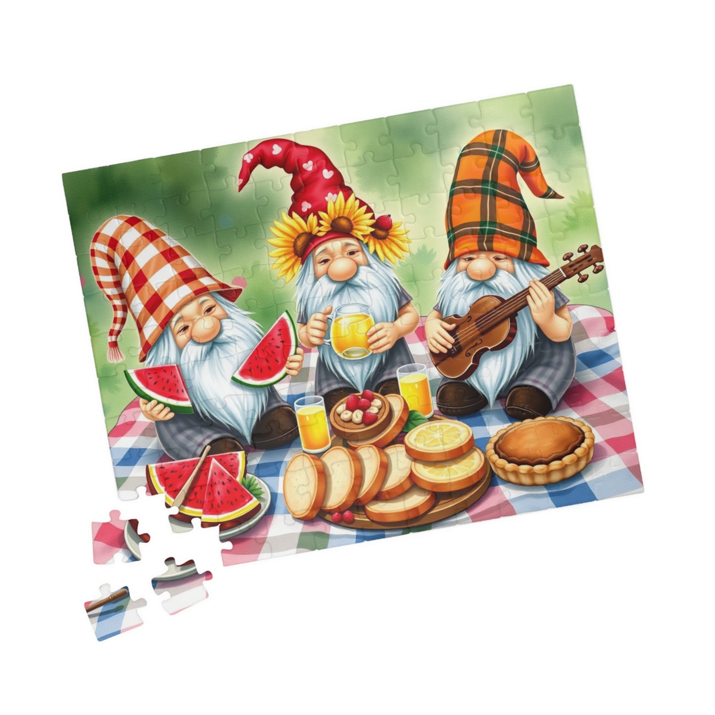 Harvest Picnic Gnome Puzzle - Autumn Themed Jigsaw Game 110 pcs (Horizontal) Puzzle The Puzzle Chest