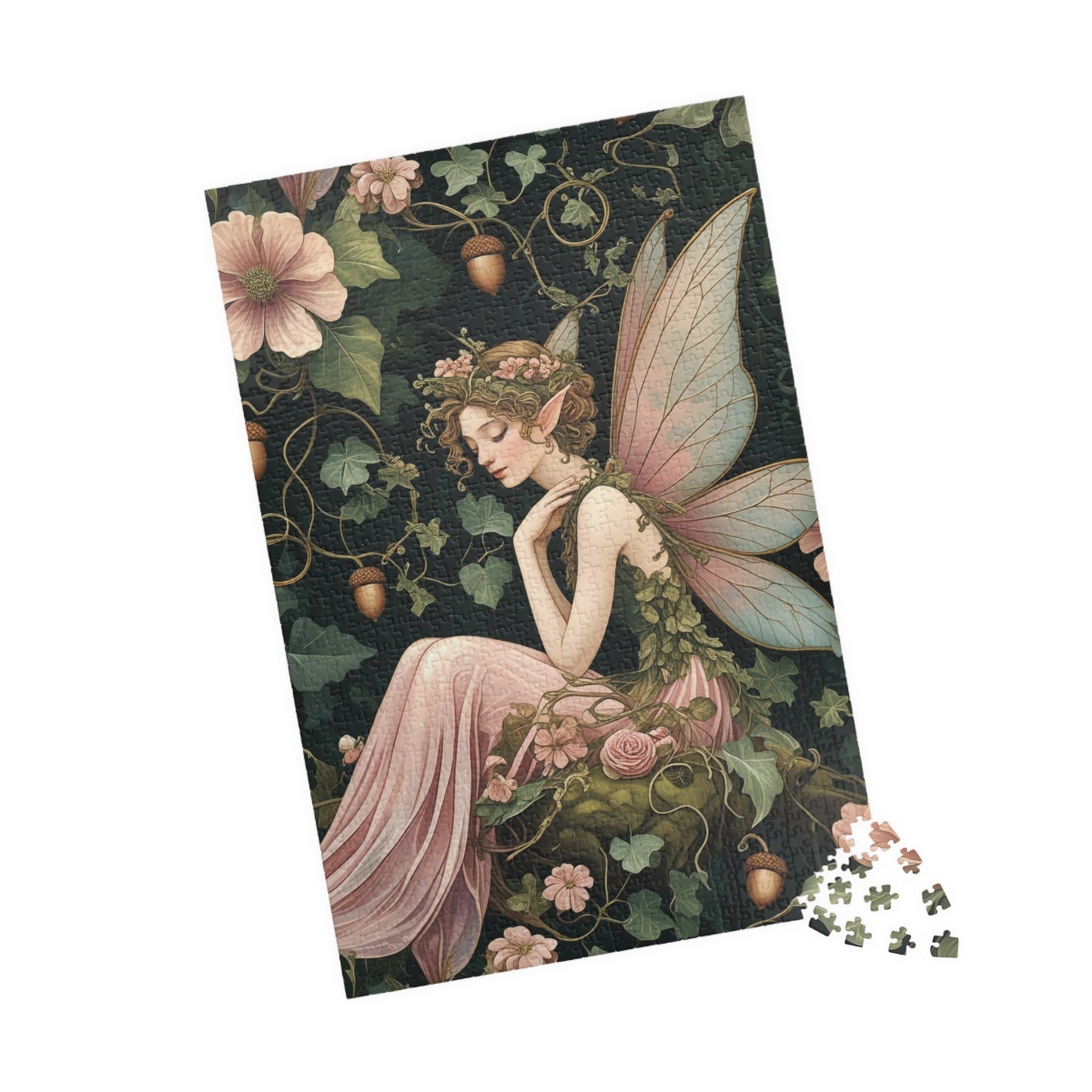 Whimsical Fairy Jigsaw Puzzle, Floral Flower Vintage Design, Mythical Creature Tabletop Family Activity Game, Fantasy Art Lover Gift, Hobby Puzzle The Puzzle Chest