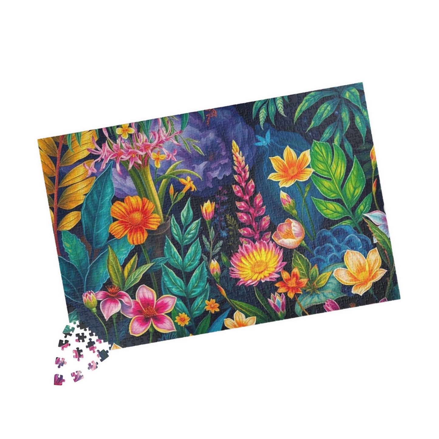 Twilight Garden Floral Jigsaw Puzzle - 110, 252, 520, 1014-piece Mystic Flower Puzzle