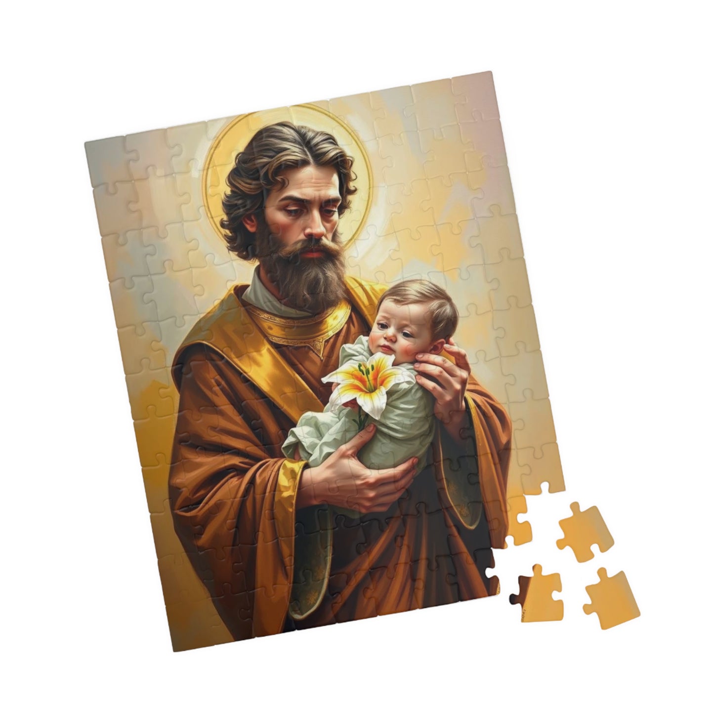 Puzzle, Saint Joseph Religious Artwork Jigsaw, 110 252 520 1014 Piece Game, Meditation Hobby Gift for Catholics Spiritual Home Entertainment Puzzle The Puzzle Chest