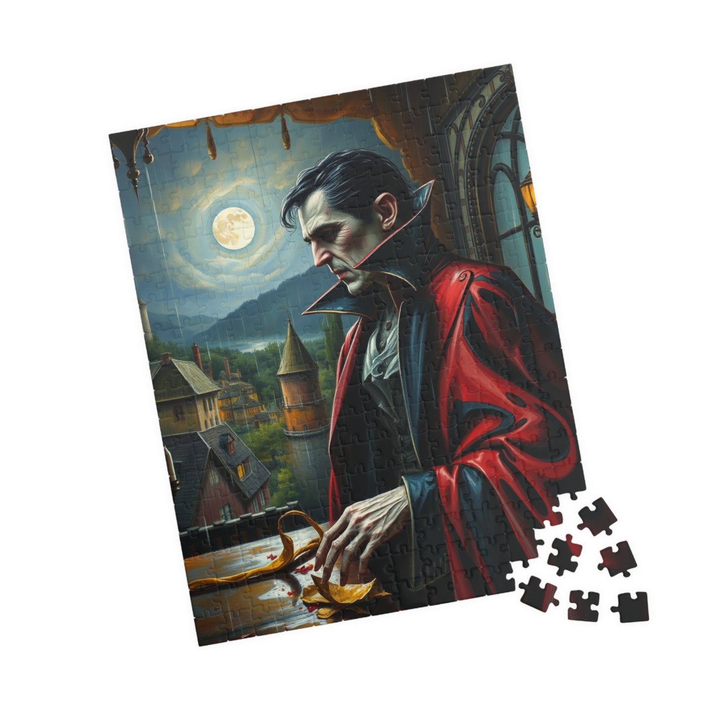 Gothic Vampire Puzzle, Perfect for Halloween, Horror Decor, Family Game Night, Unique Gift, 110-1014-piece Options Puzzle The Puzzle Chest