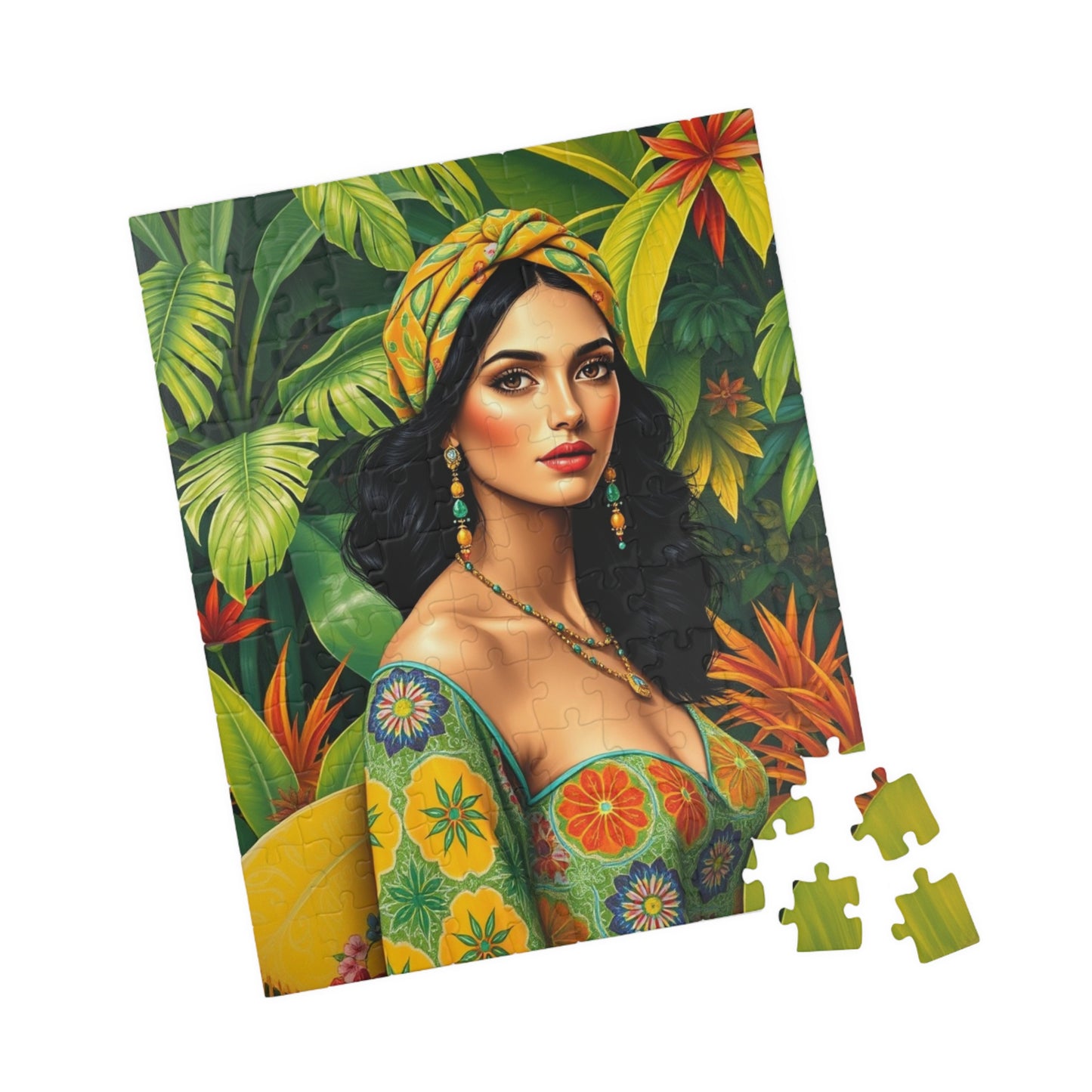 Tropical Vibes Puzzle - Woman Portrait, 110-1014 Piece Jigsaw Game for Relaxation, Thoughtful Gift for Adults, Home Entertainment Puzzle The Puzzle Chest
