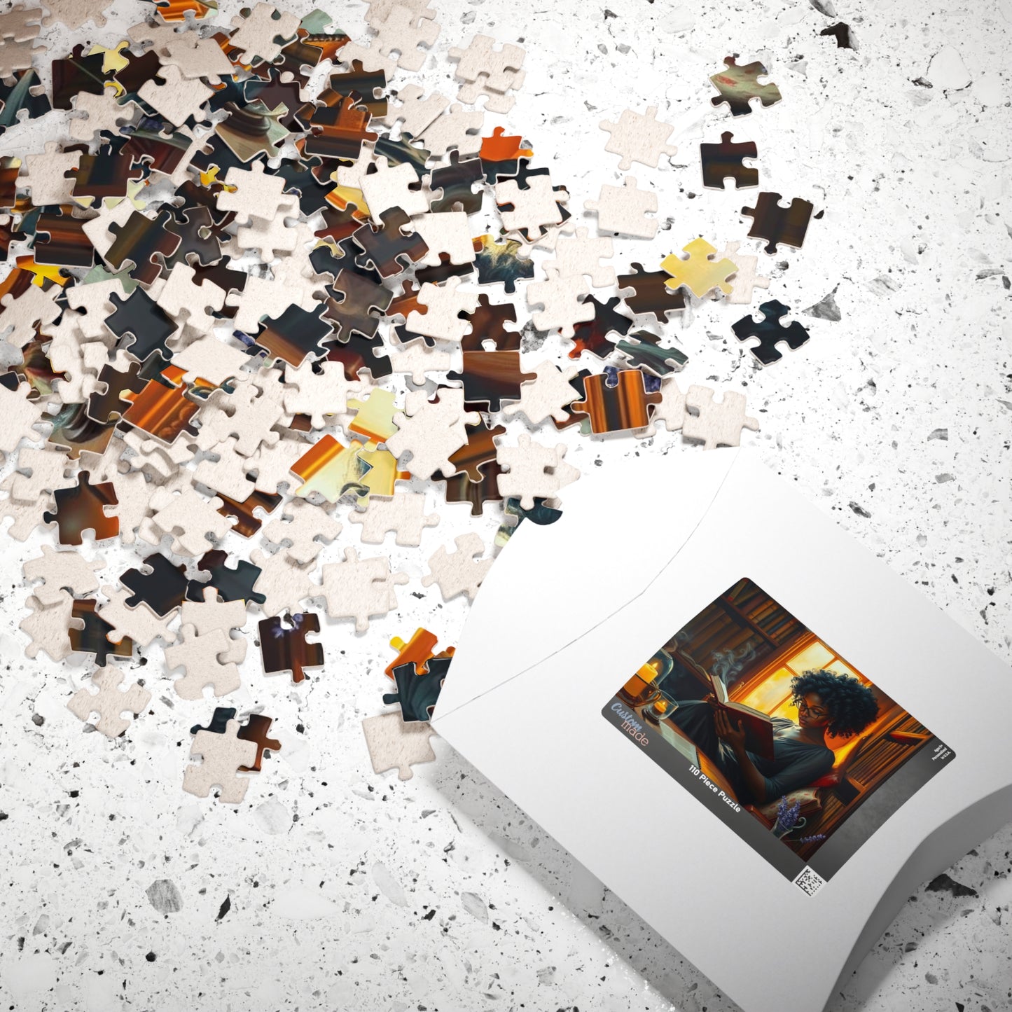 Cozy Reading Jigsaw Puzzle - Black Woman Art Lover Gift for Friend Holiday Birthday, Home Entertainment for Family or Solo Fun Puzzle The Puzzle Chest