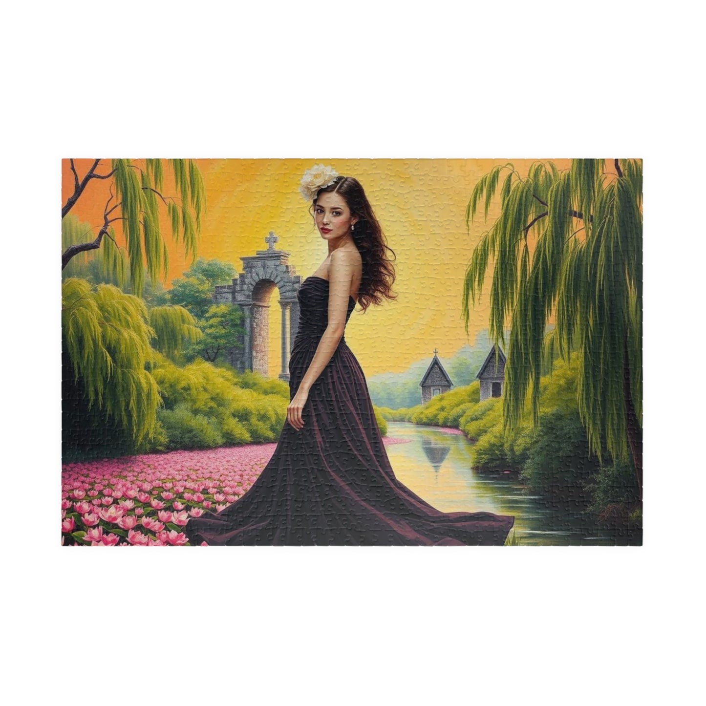 Lilywater Reverie Jigsaw Puzzle, Elegant Landscape Puzzle, Woman Art Holiday or Birthday Gift for Adult, Solo or Family Fun, Creative Hobby 1014 pcs (Horizontal) Puzzle The Puzzle Chest