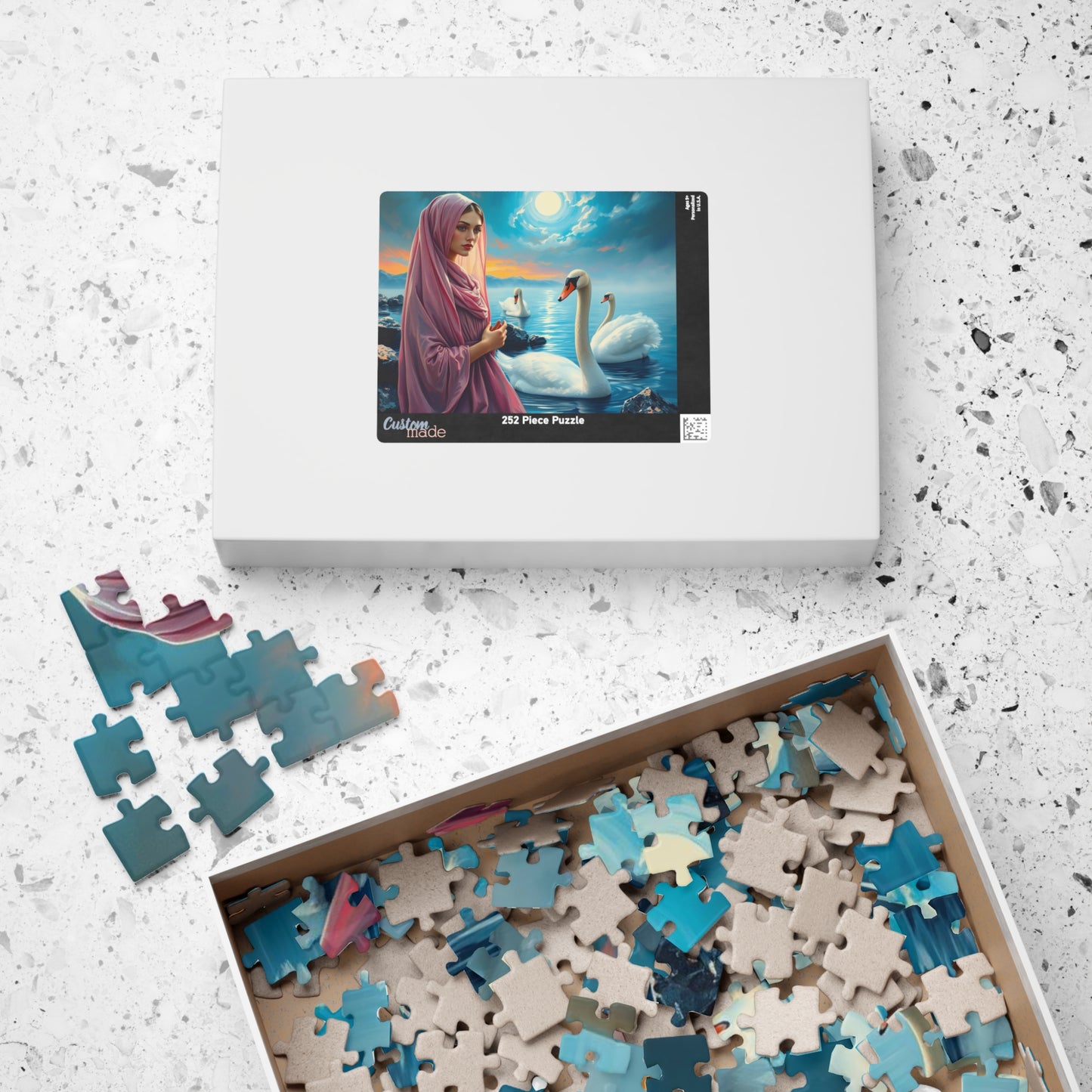 Echo of Avalon Jigsaw Puzzle, Mystic Lake with Swans Veiled Women, Dark Fantasy Puzzle, Gothic Puzzle Gift for Art Lover, Solo Fun, Game Night Puzzle The Puzzle Chest