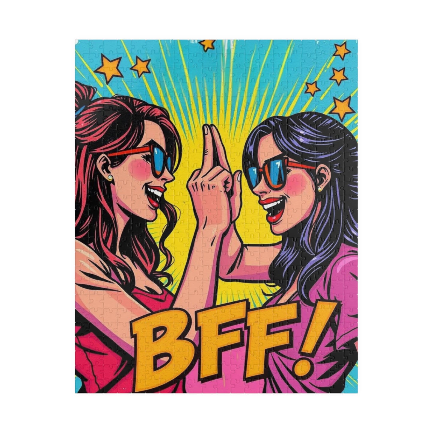 BFF Puzzle for Adults - Pop Art Fun Colorful Friendship Jigsaw Game, Creative Gift for Friends, Relaxing Family Activity, Birthday Present 520 pcs (Vertical) Puzzle The Puzzle Chest