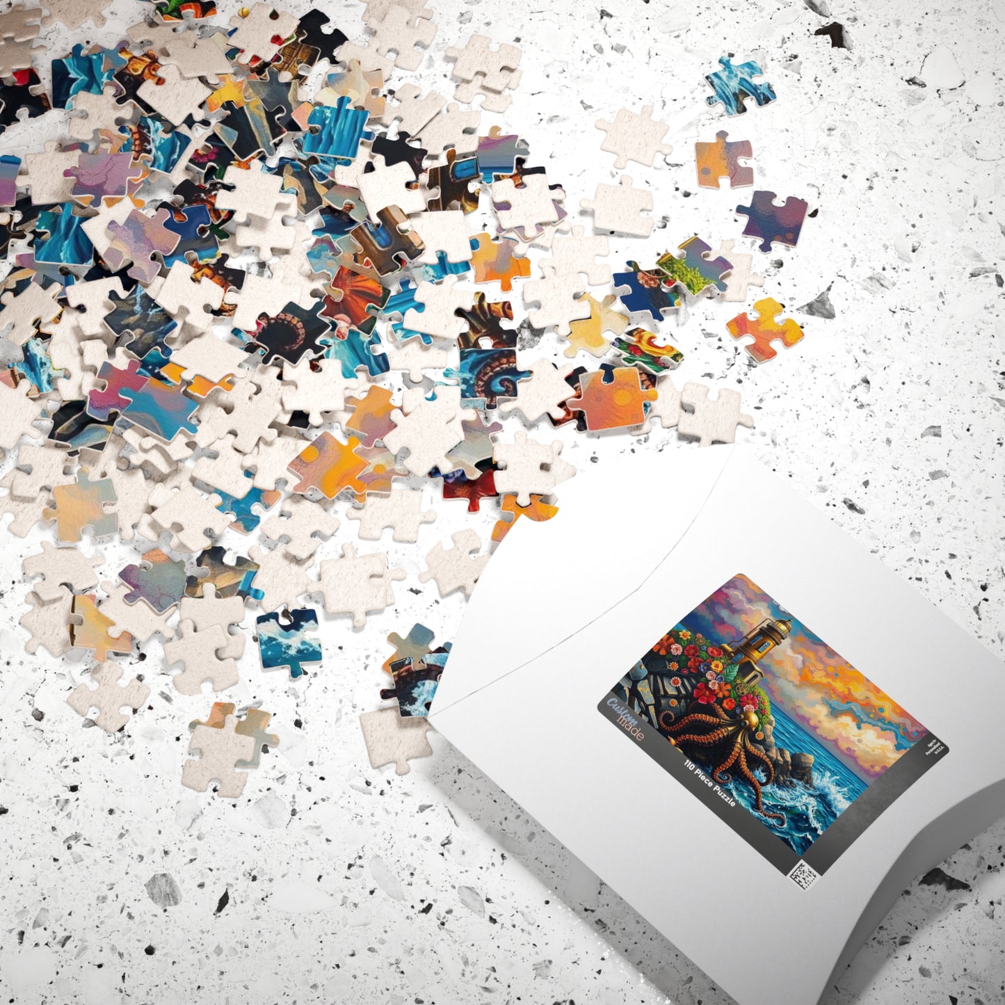 Ocean Lighthouse Puzzle - Steampunk Jigsaw Game for Adults, Nautical Theme Home Entertainment, Mindfulness Activity, Holiday Birthday Gift Puzzle The Puzzle Chest