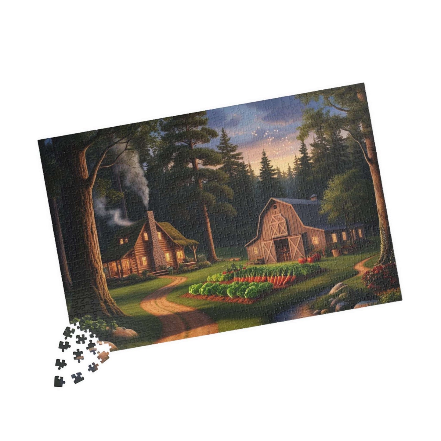 Secluded Farmstead Puzzle, Cozy Cabin Landscape Jigsaw Game, Outdoor Vibes, Solo Fun, Gift for Game Night, 110-1014 Piece, Family Activity Puzzle The Puzzle Chest