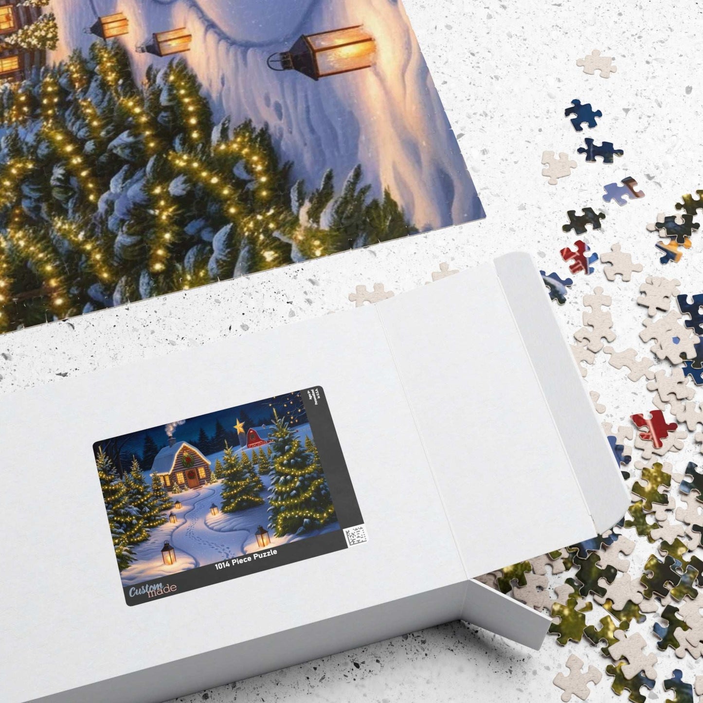 Christmas Tree Farm Puzzle, Cozy Winter Snowy Cabin Landscape Jigsaw Game, Family Game Night, Festive Decor, 110-1014 Pieces, Mindful Gift Puzzle The Puzzle Chest