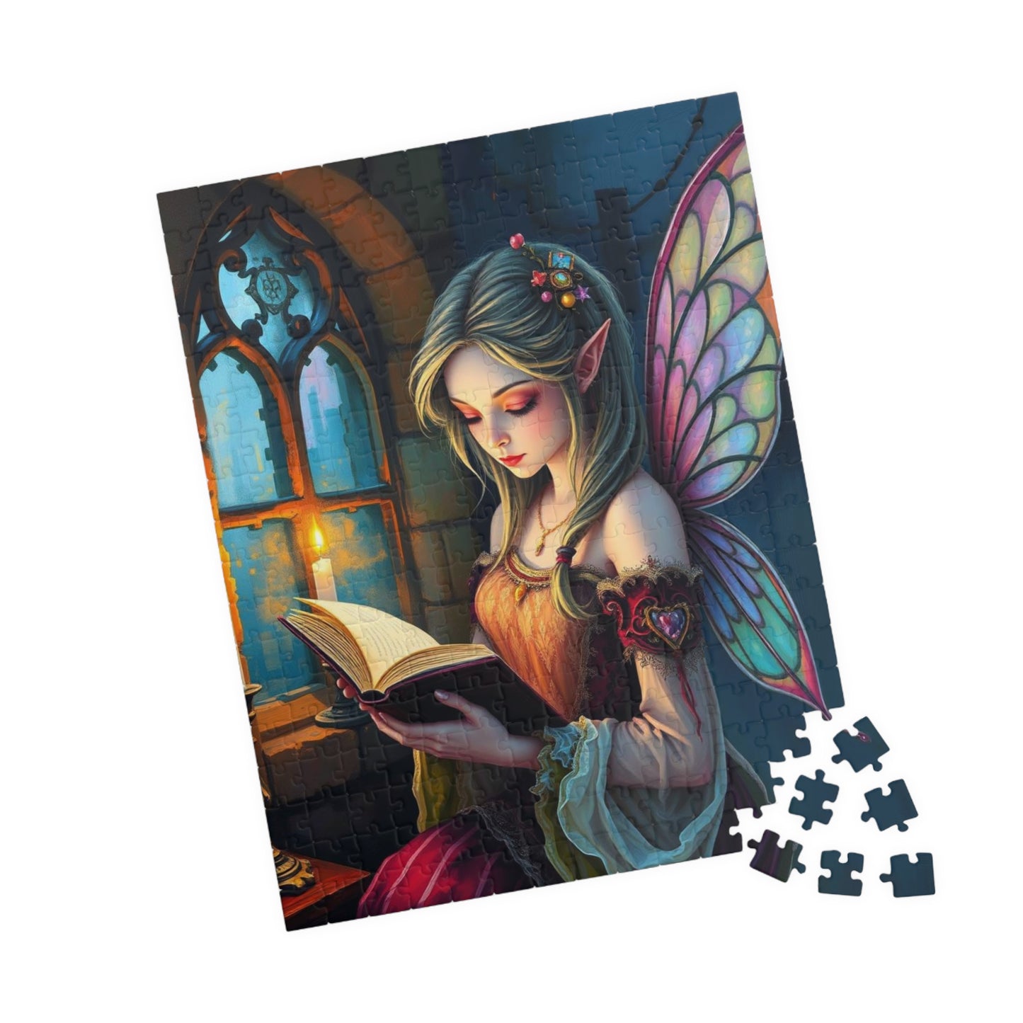 Bookish Fairy Jigsaw Puzzle - Reading by Candlelight, 110-1014 Piece Fantasy Game for Holiday Birthday Gift, Family Fun, Mindful Activity