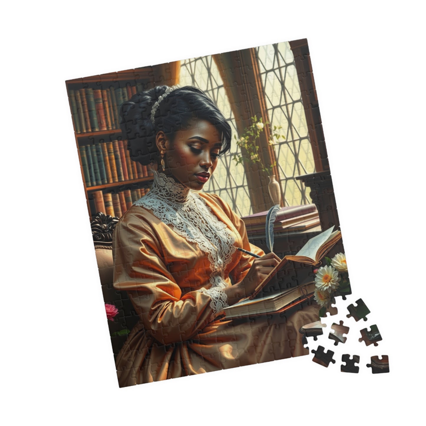 African American Woman Puzzle, Victorian Era Black Woman Reading Jigsaw, Family Game Night, Creative Activity, Black History Month Gift Puzzle The Puzzle Chest